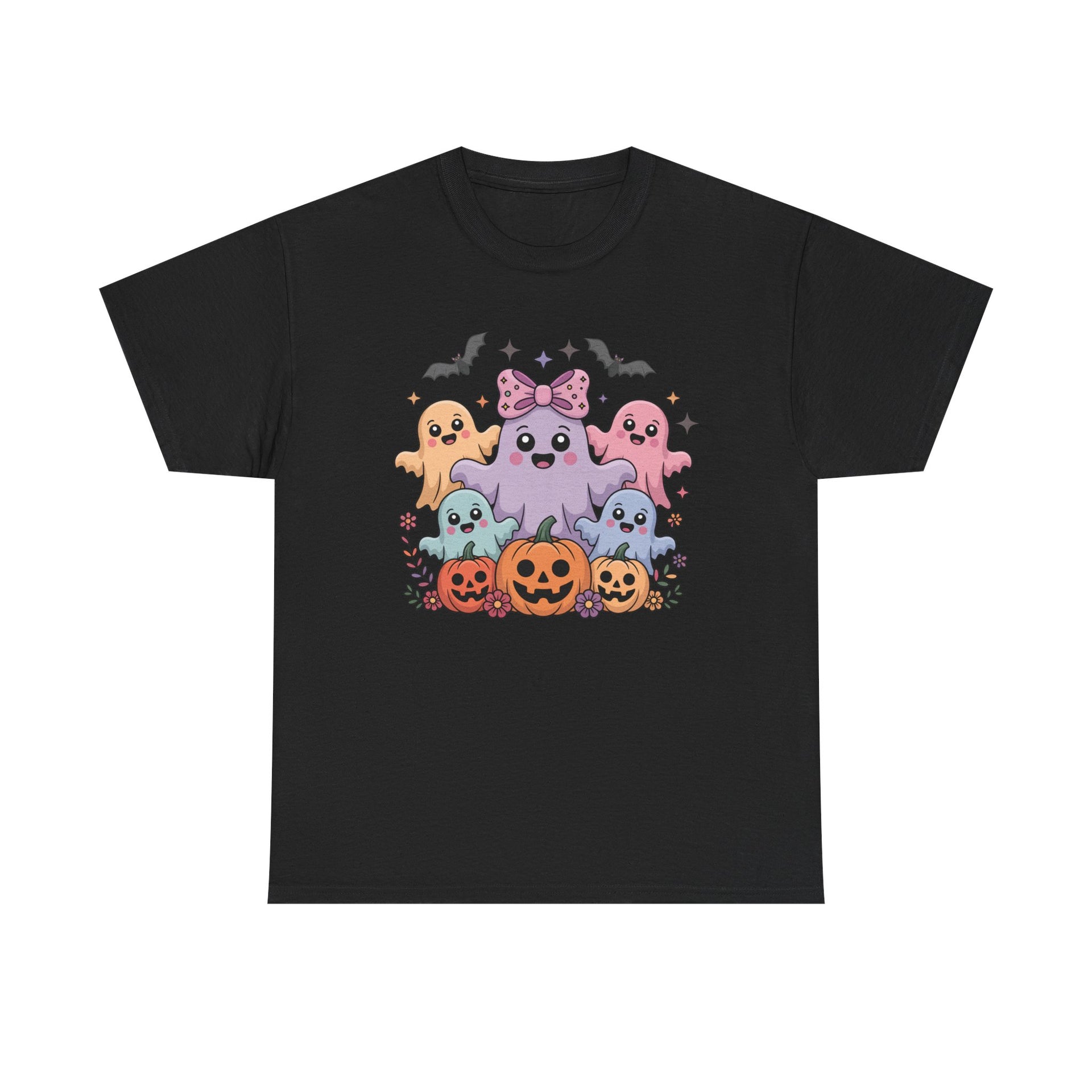 Halloween Tee - Iridescent Coquette Ghost Unisex Heavy Cotton Shirt