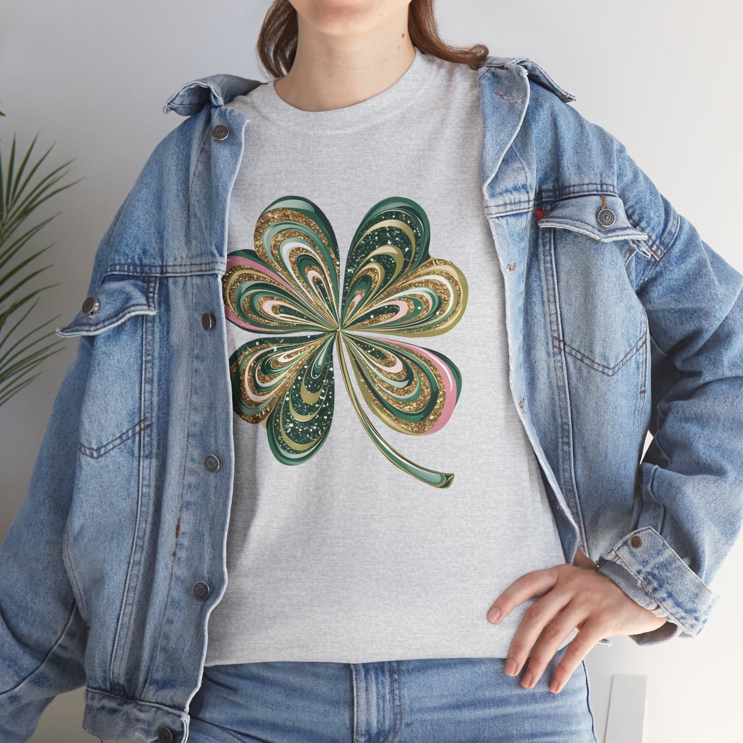 Malti color painted look 4 leaf clover Tee Shirt, Graduate Gift, Unisex Cotton Shirt, School Apparel, Cozy Family Tee