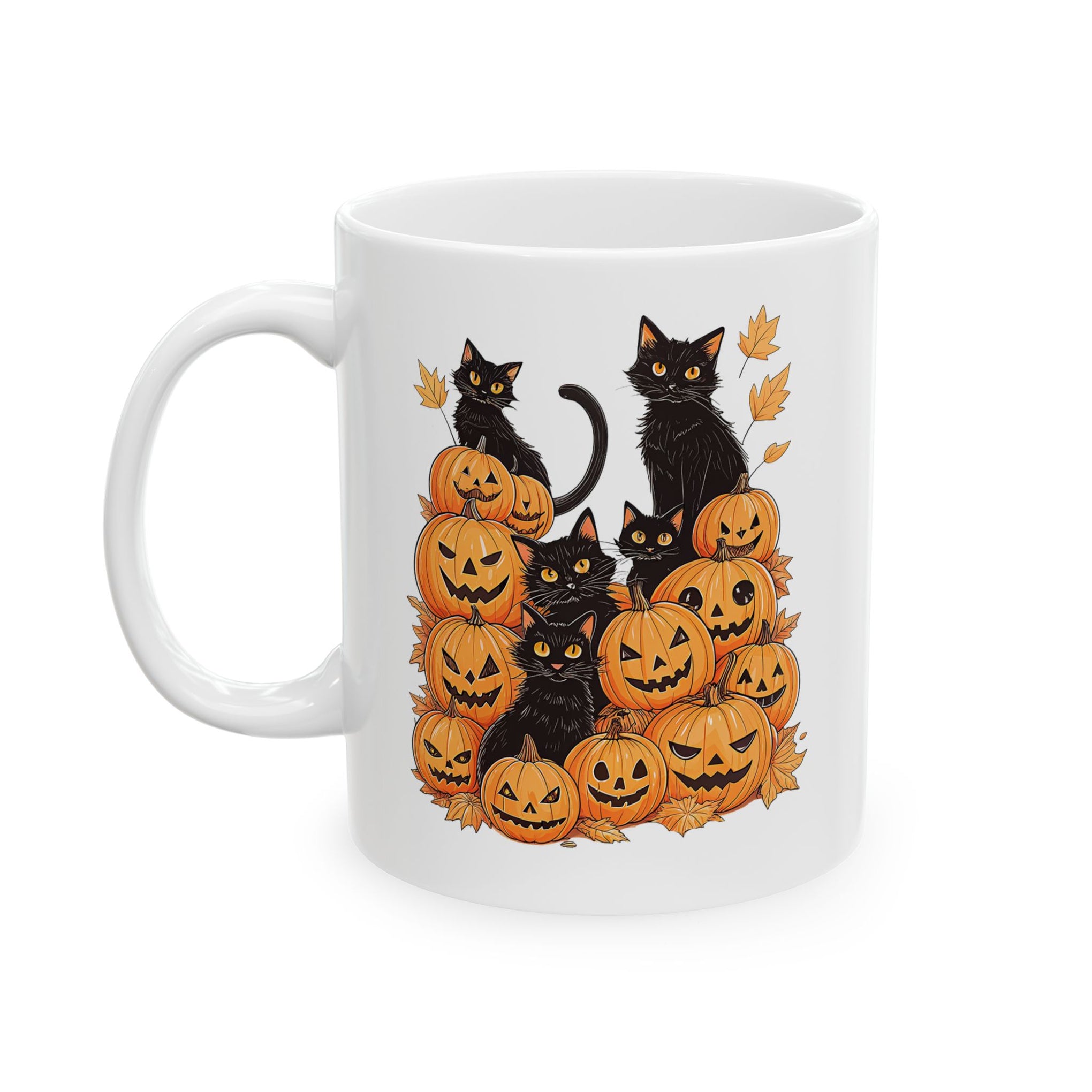 Halloween Black Cat Pumpkin Cup, Halloween cup 11oz and 15oz cup