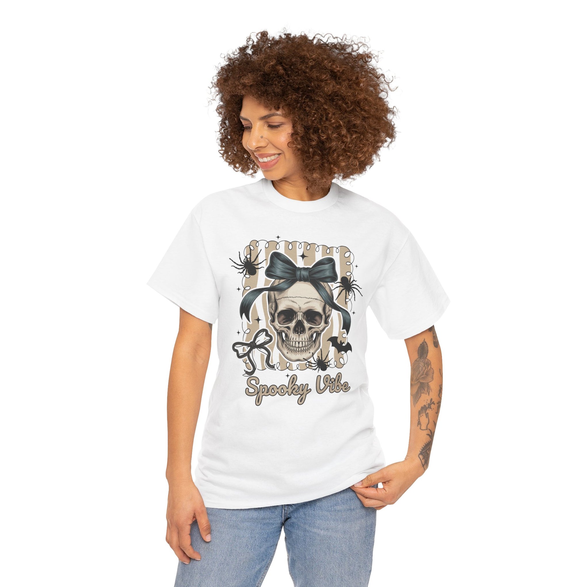 Halloween Coquette Bow Skull Preppy Shirt