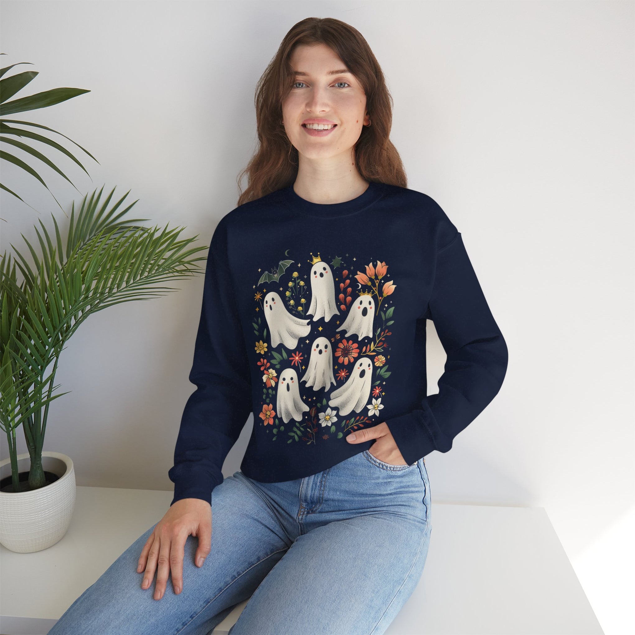 Ghost Spooky Season Pumpkin Halloween Sweatshirt, Halloween Sweatshirt