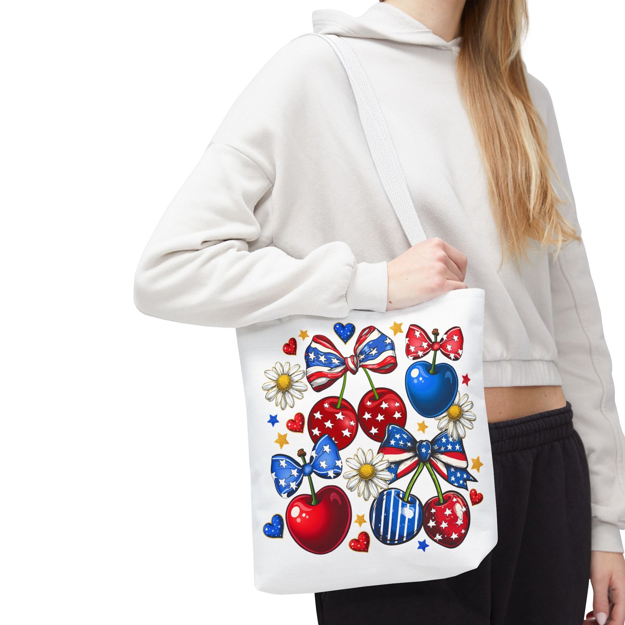 Patriotic Cherry Png, 4th of July Bag