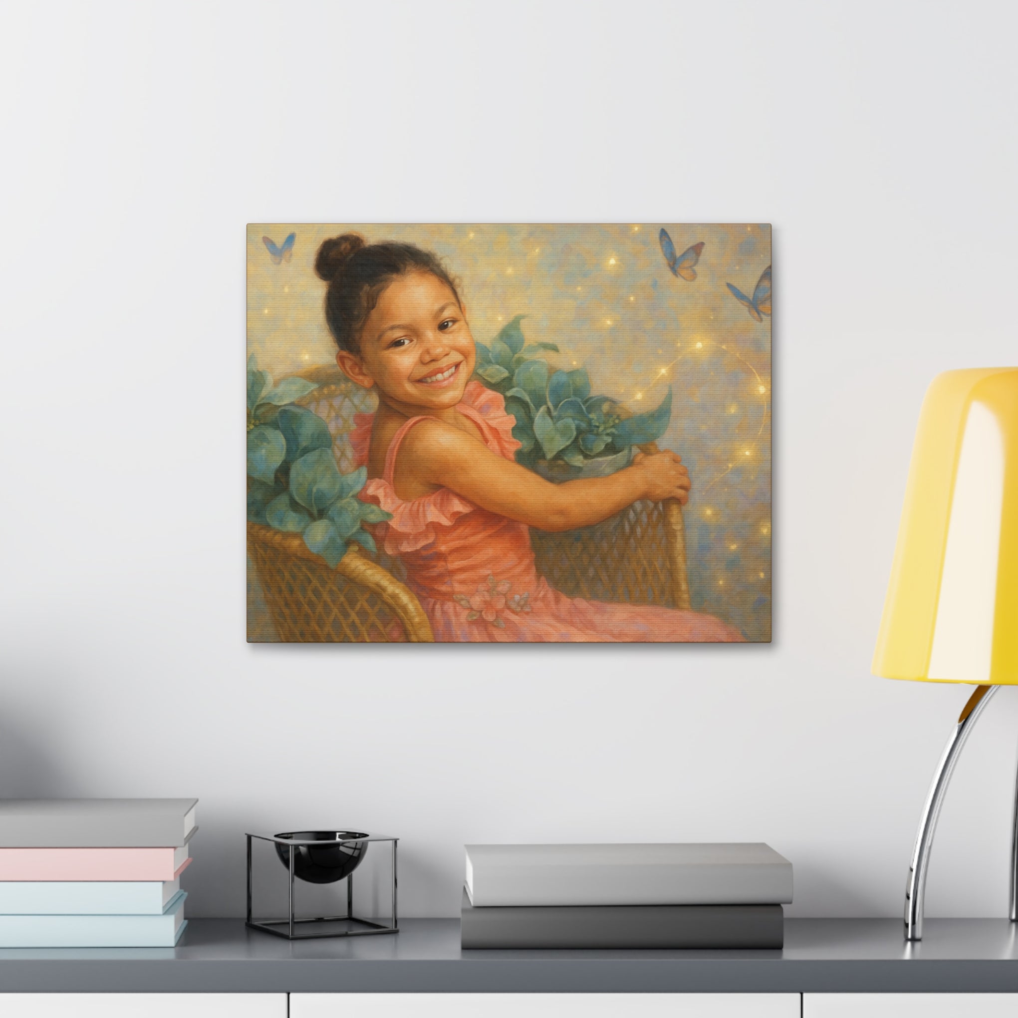 20x16 Custom wal art Whimsical Butterfly Canvas Art - 1.5' Stretched Wall Decor