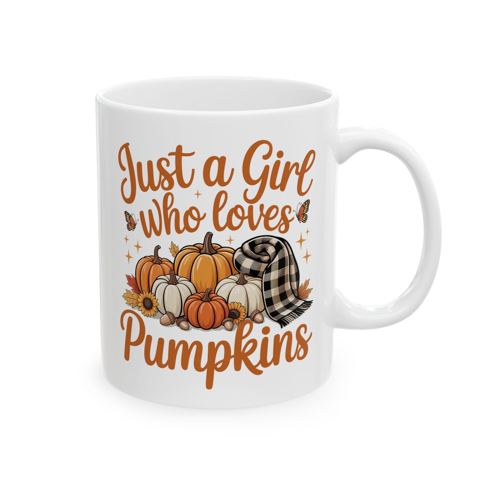 Just a Girl Who Loves Pumpkins Ceramic Mug (11oz, 15oz) - Halloween Cup