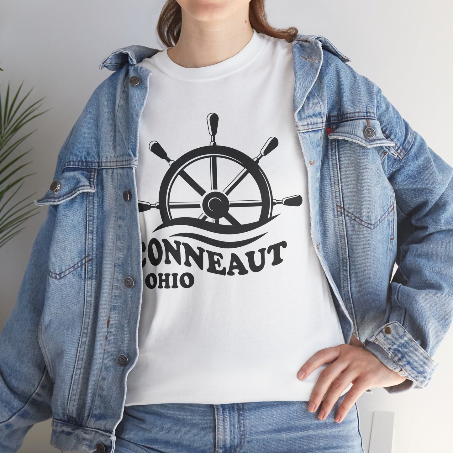 Nautical Wheel Conneaut Ohio Tee Shirt, Unisex Cotton Shirt, Movie Lovers Apparel, Cozy Family Tee