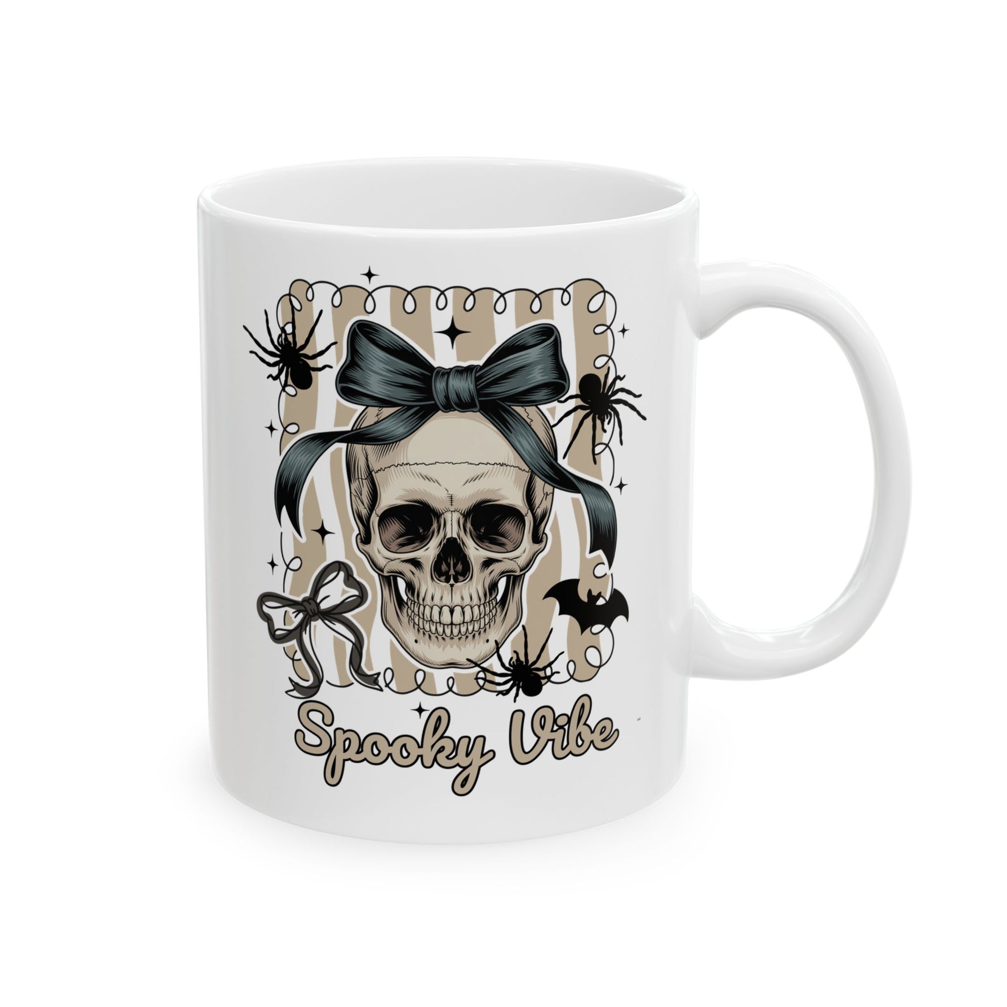 Halloween Coquette Bow Skull Preppy Cup