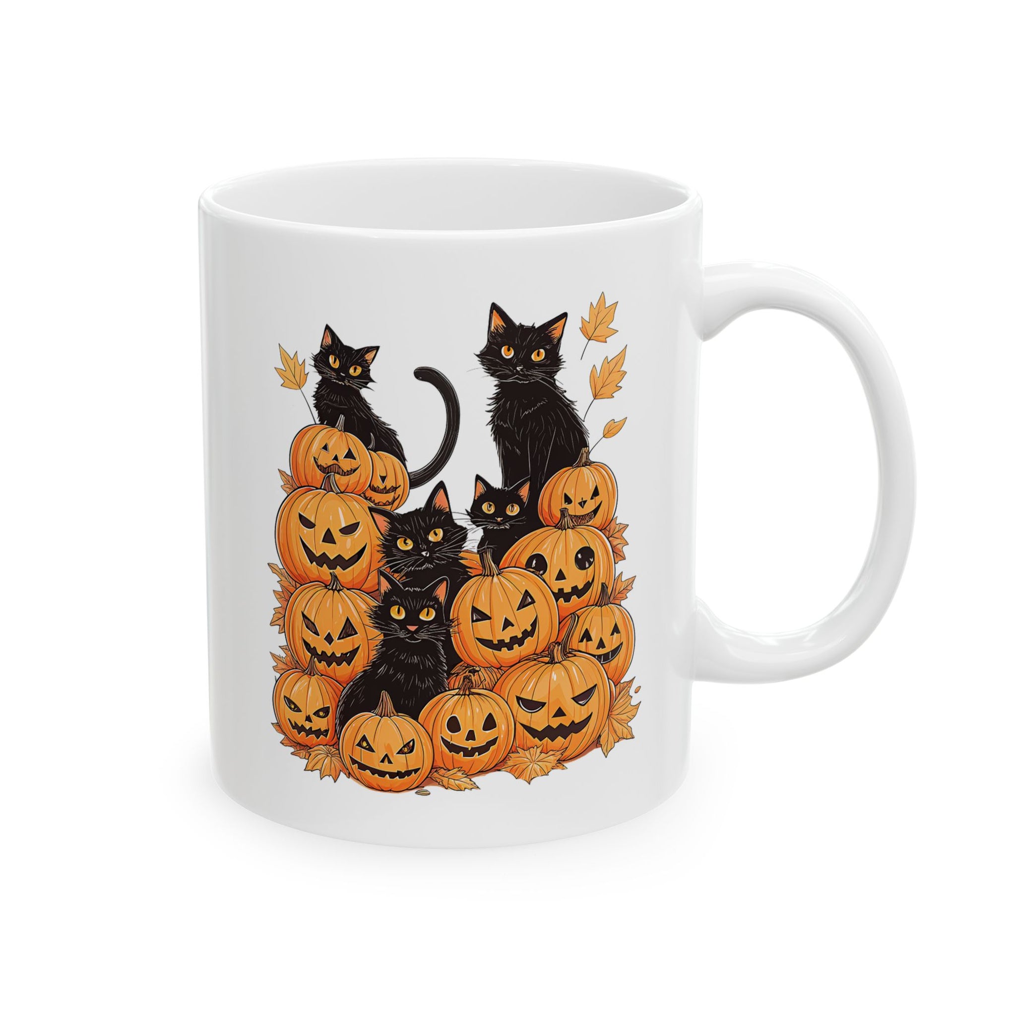 Halloween Black Cat Pumpkin Cup, Halloween cup 11oz and 15oz cup
