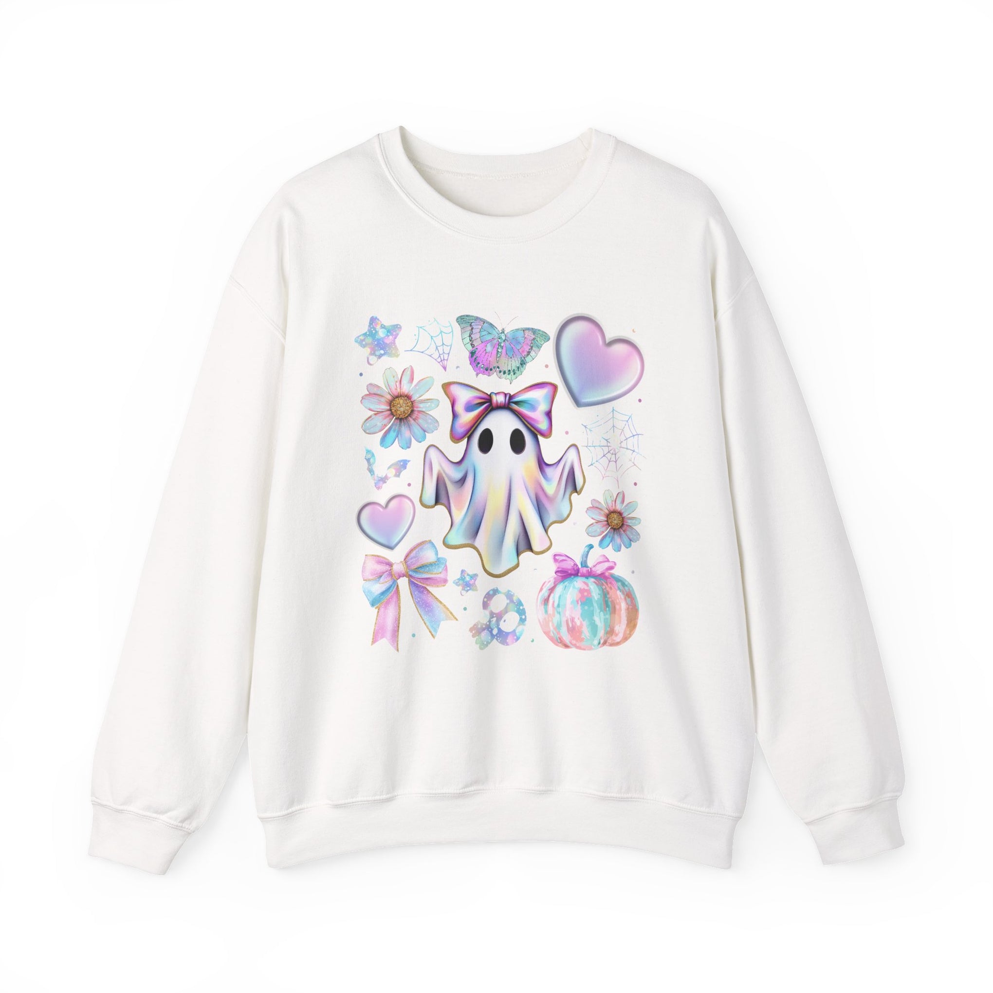 Girly Halloween Ghost, Floral Ghost Sweatshirt, Halloween Sweatshirt