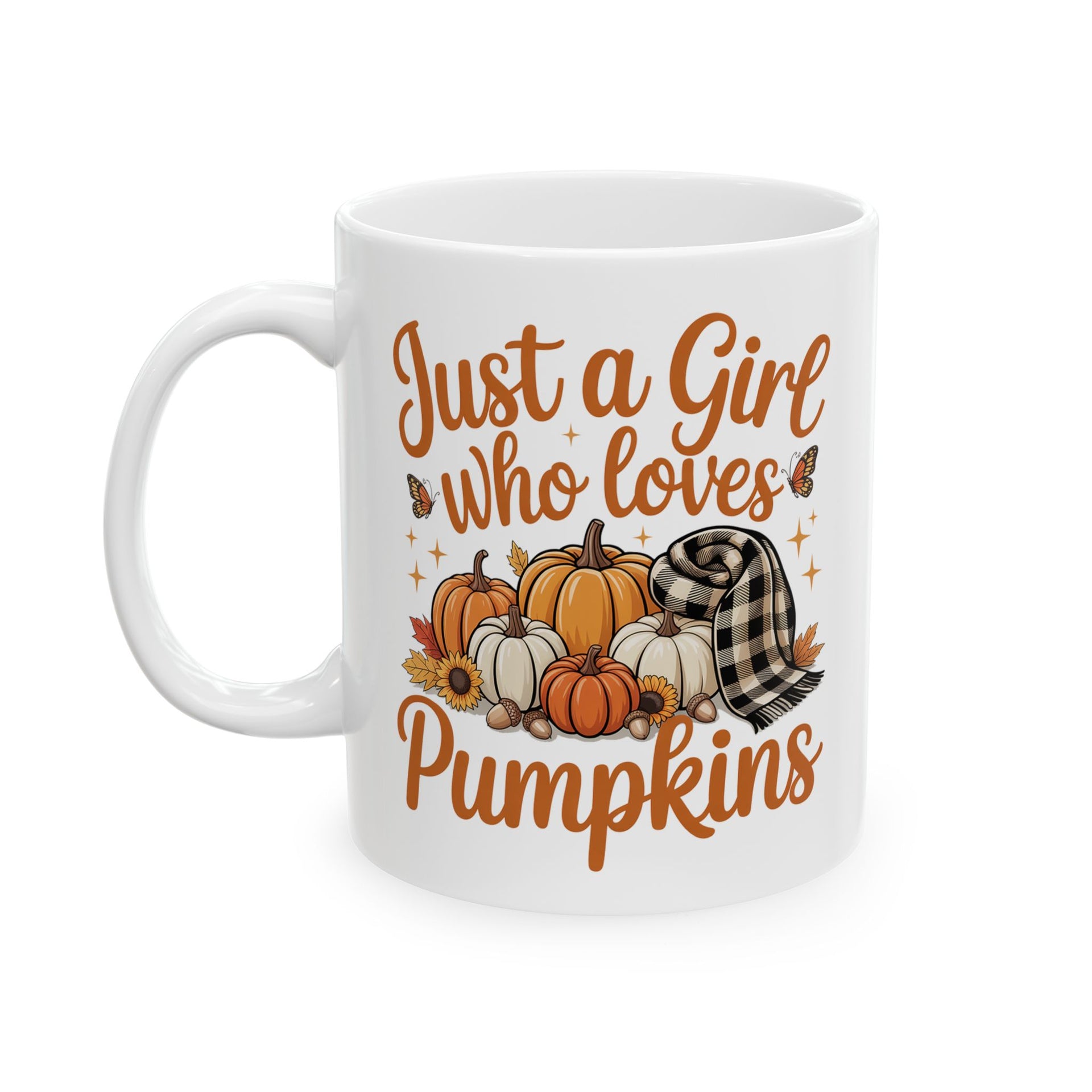 Just a Girl Who Loves Pumpkins Ceramic Mug (11oz, 15oz) - Halloween Cup