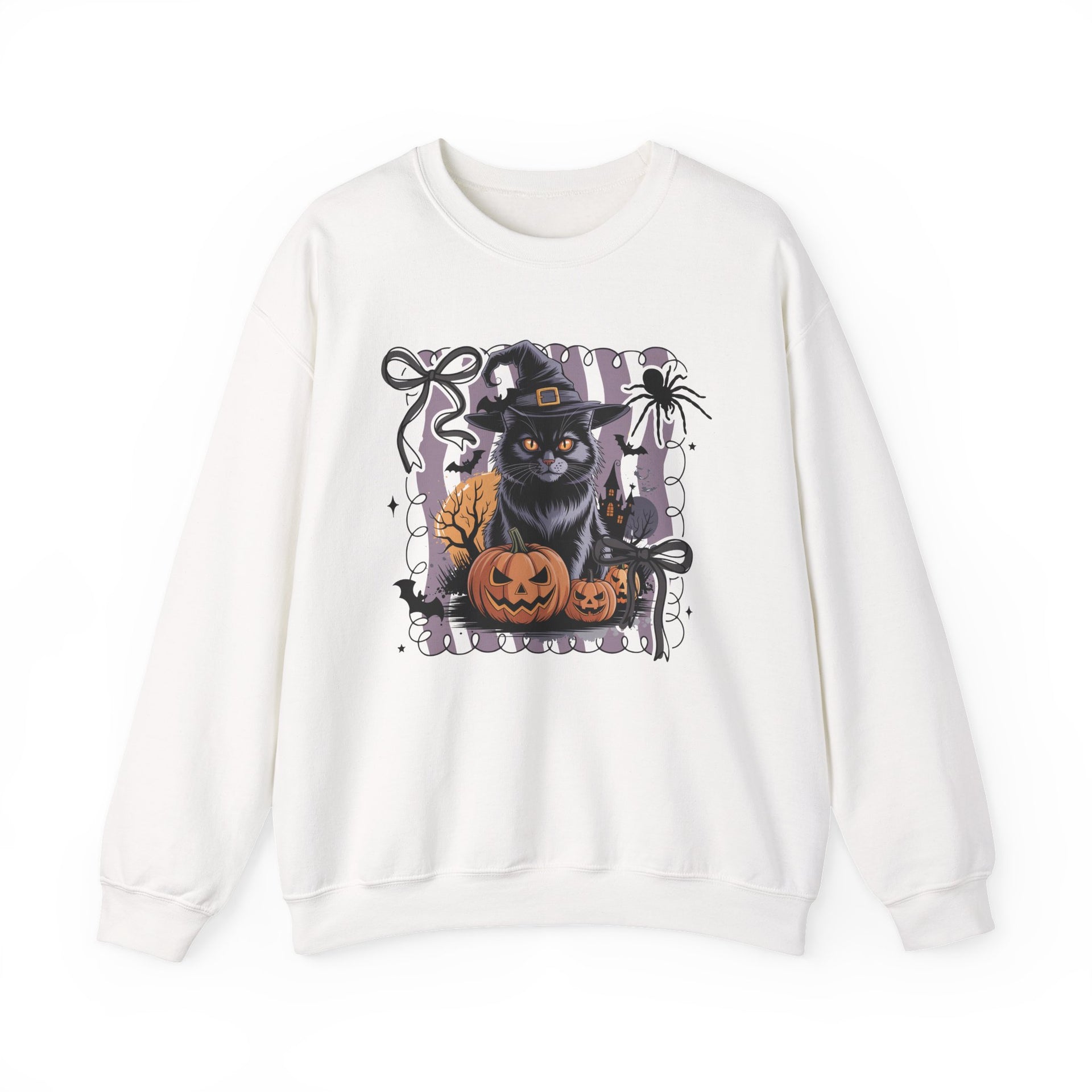 Preppy Black Cat, Retro Halloween Sweatshirt, Halloween Sweatshirt