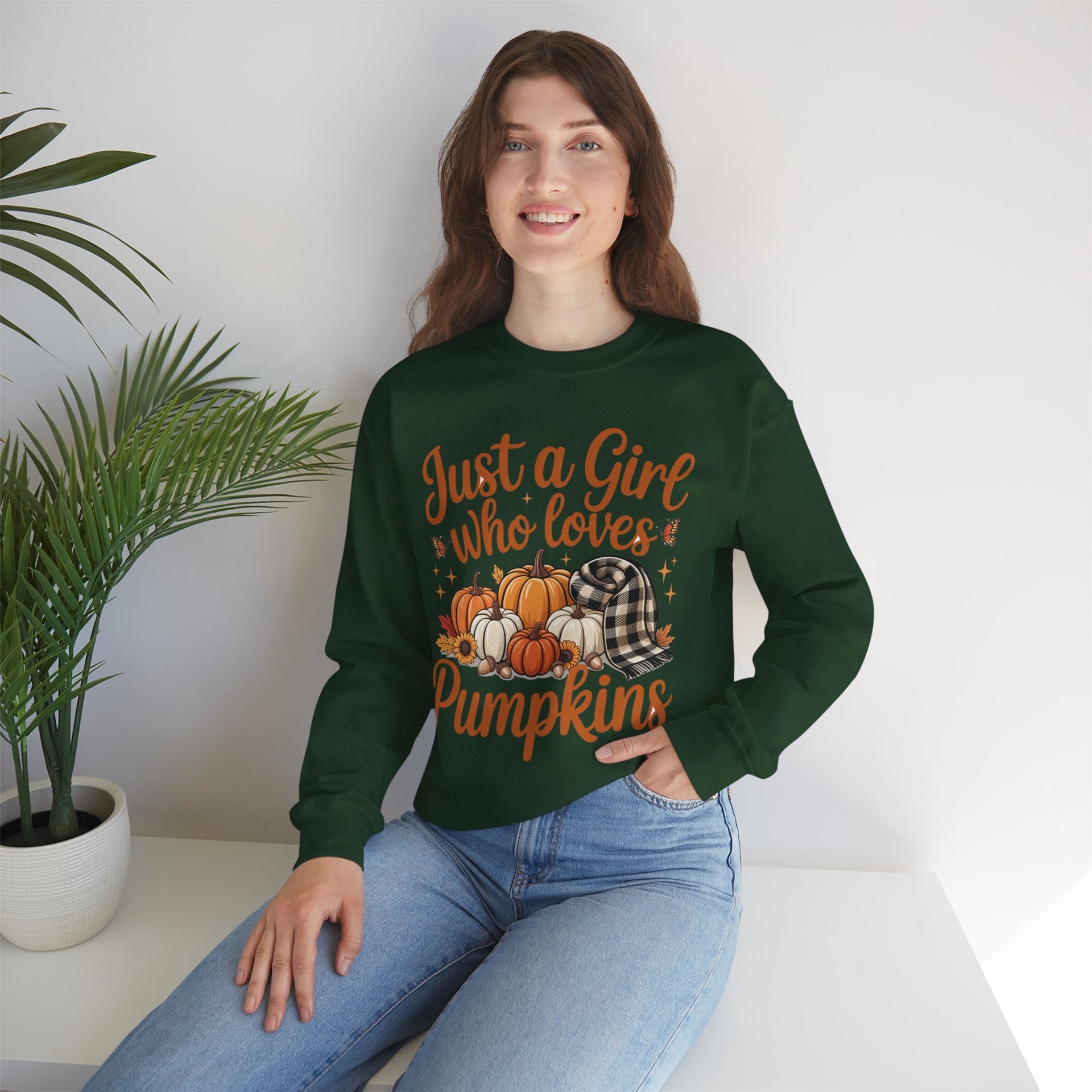 Just a Girl Who Loves Pumpkins, Fall , Cozy Sweatshirt, Halloween Sweatshirt