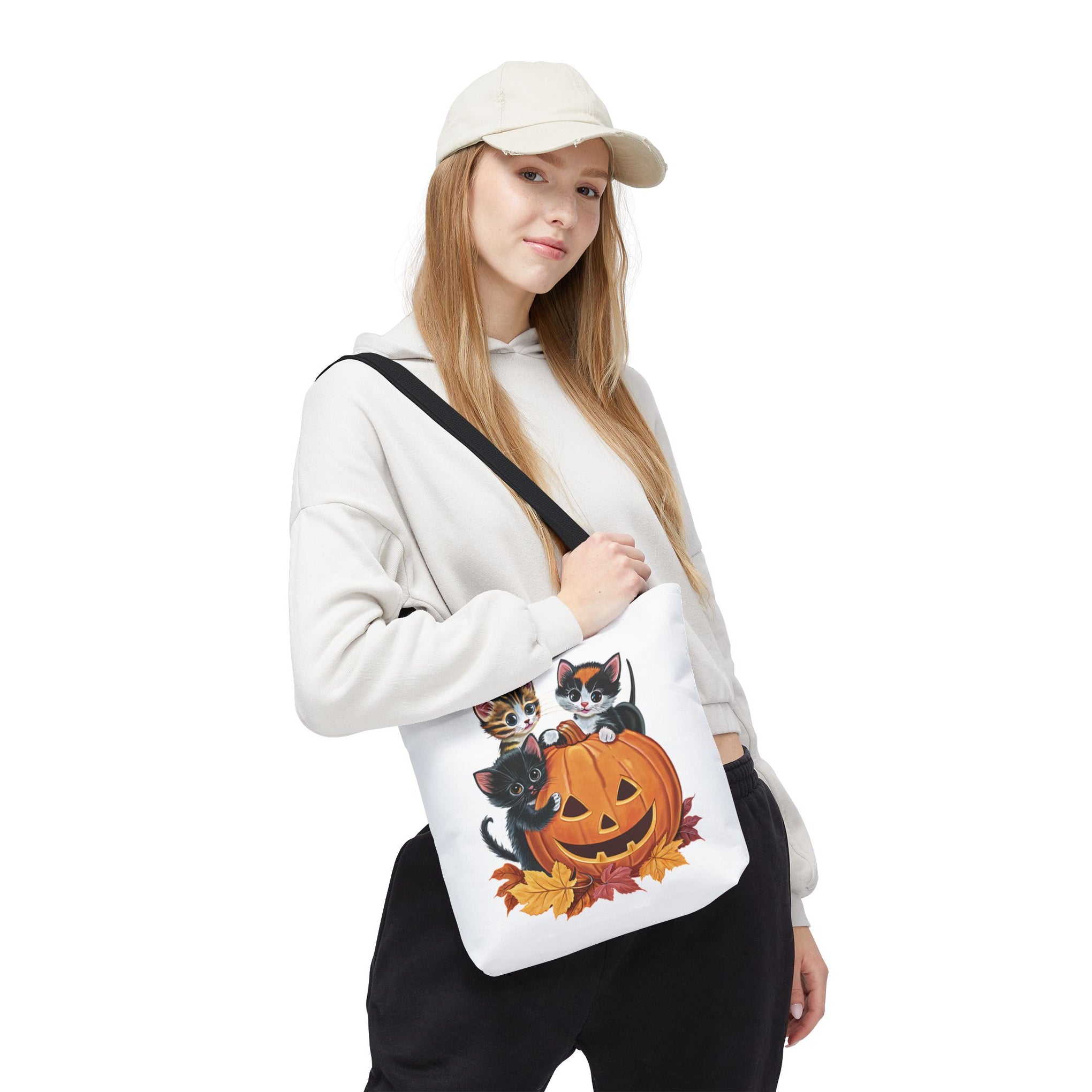 Cute Kittens Halloween Pumpkin Bag, Cute Halloween, Retro Halloween Bag