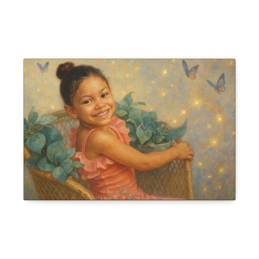 12x8 Custom wal art Whimsical Butterfly Canvas Art - 1.5' Stretched Wall Decor