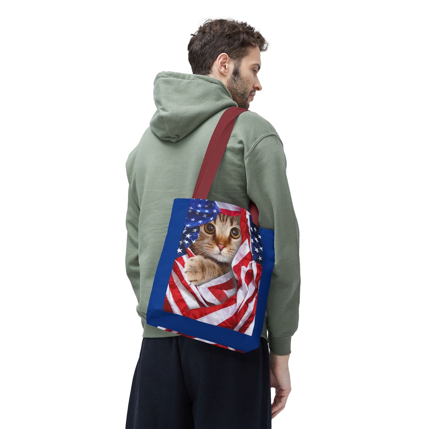 American Flag Cat Pattern Bag
