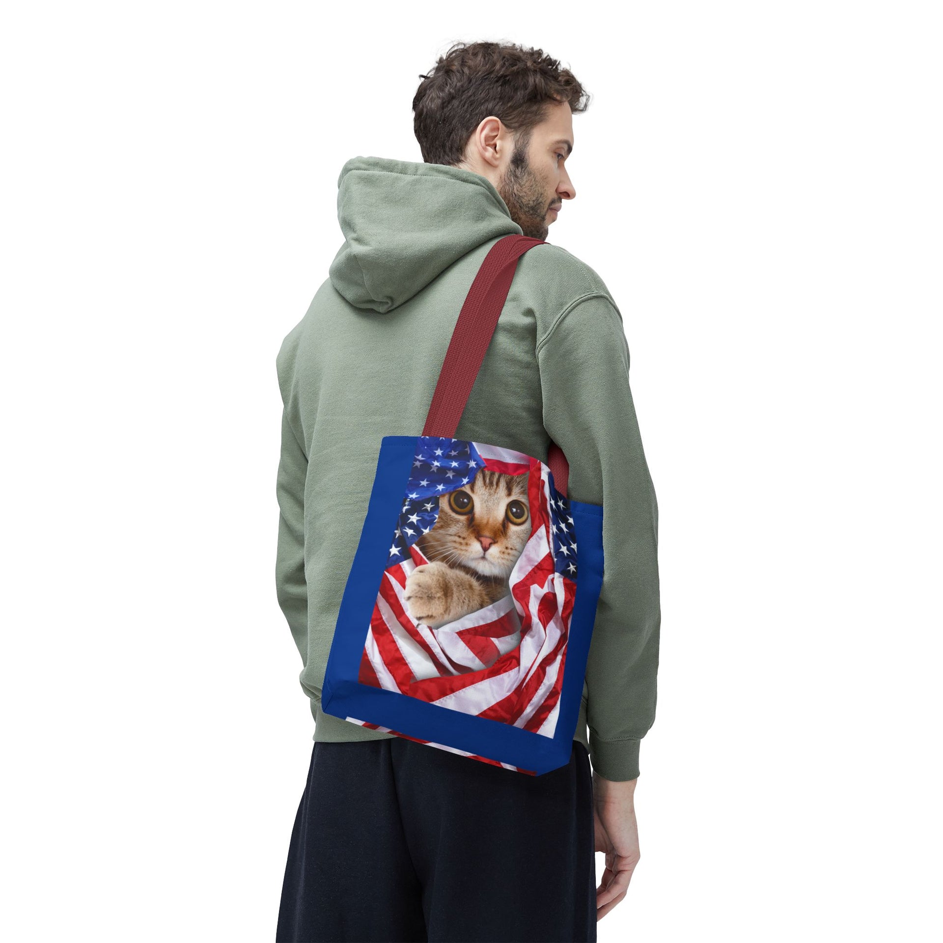 American Flag Cat Pattern Bag