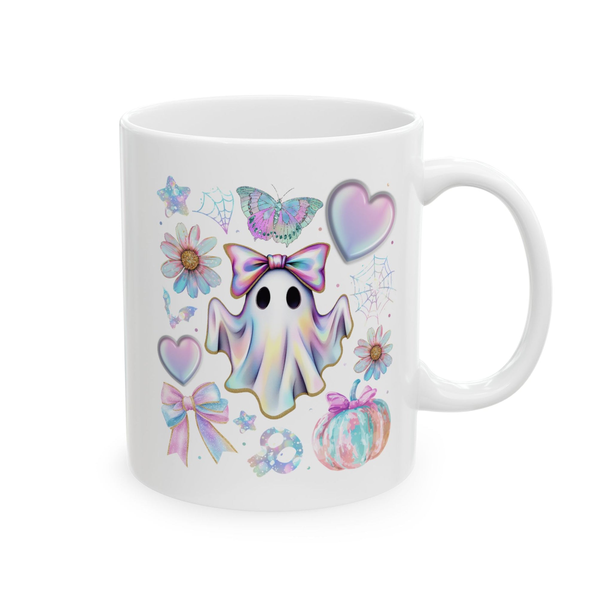 Girly Halloween Ghost, Floral Ghost Cup