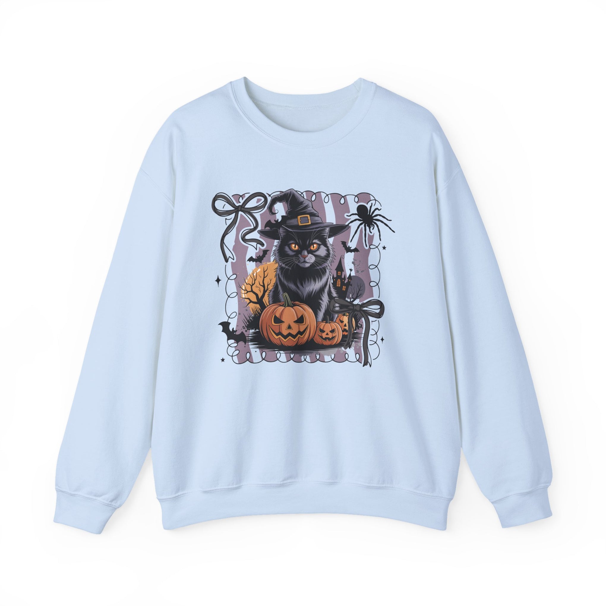 Preppy Black Cat, Retro Halloween Sweatshirt, Halloween Sweatshirt