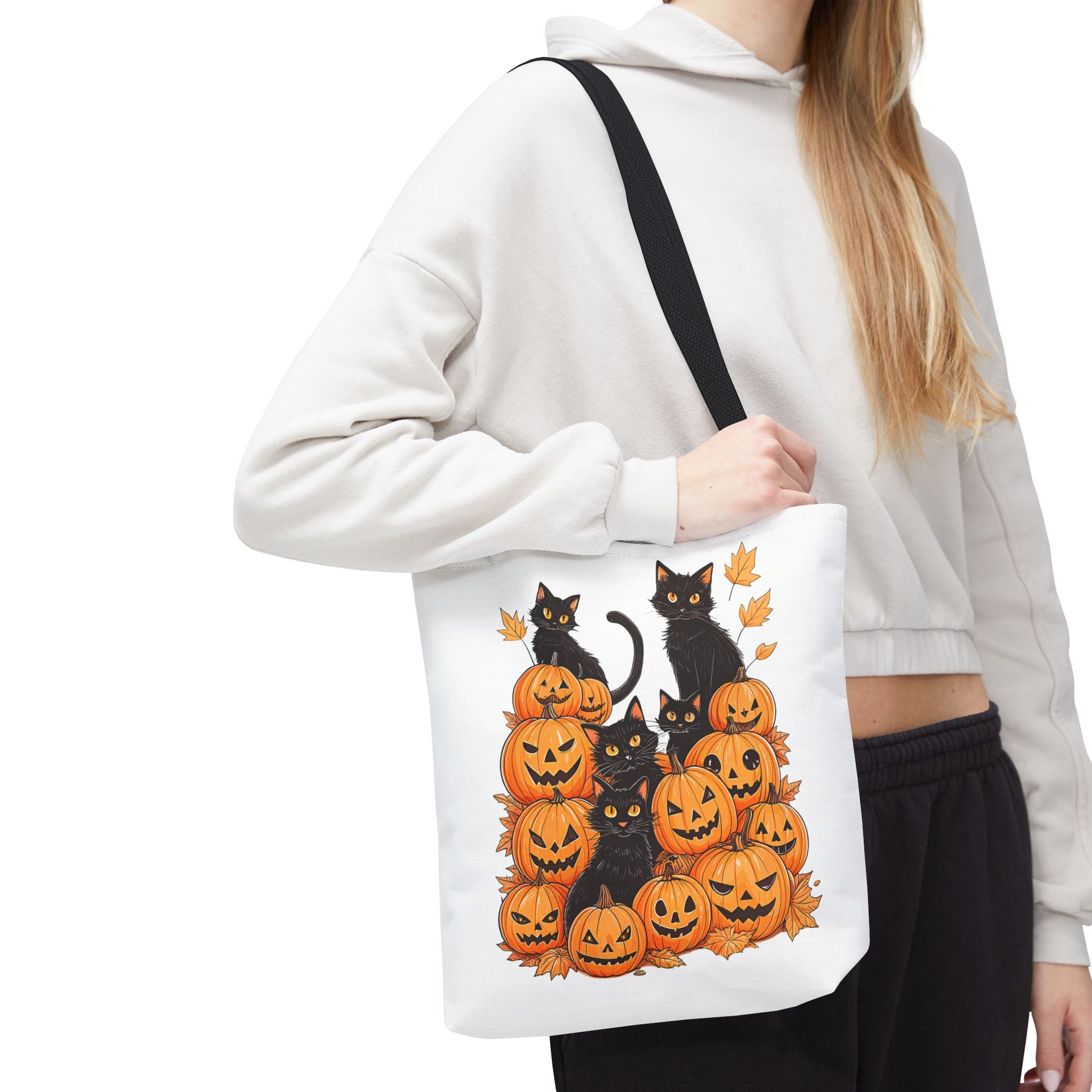 Halloween Black Cat Pumpkin Bag, Cute Halloween Must Halloween, Retro Halloween Bag