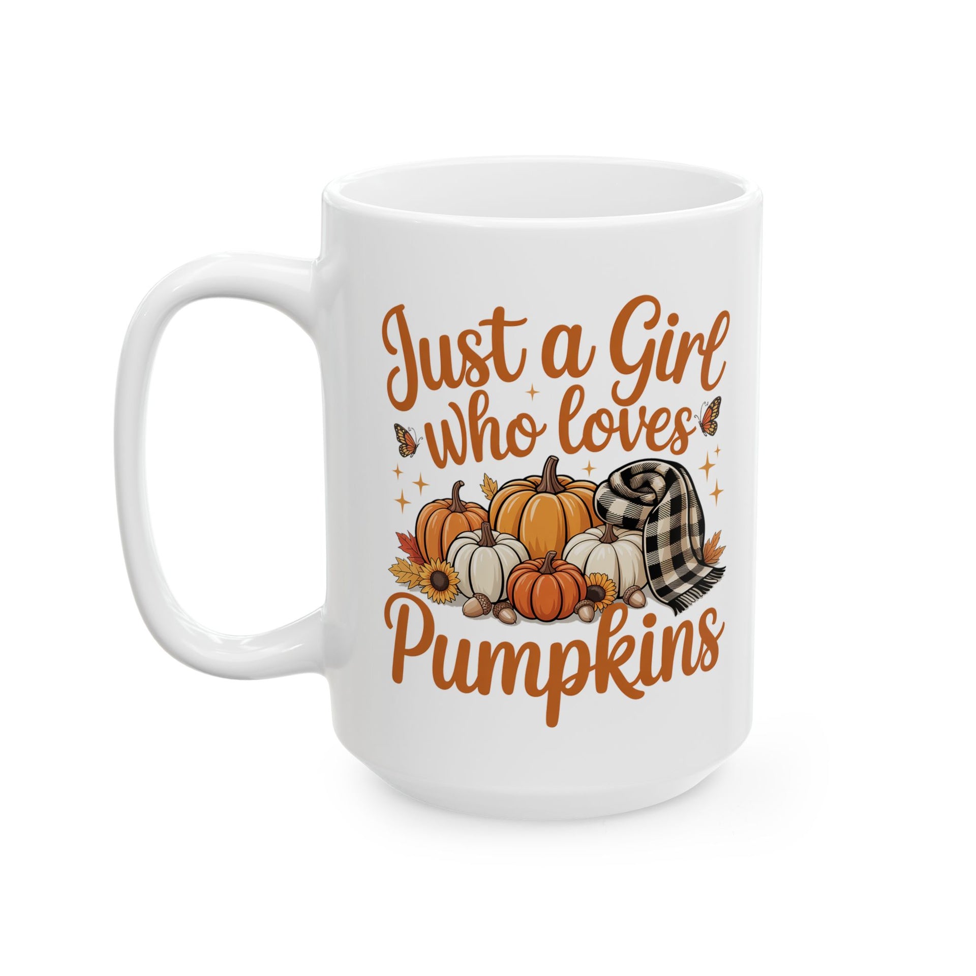 Just a Girl Who Loves Pumpkins Ceramic Mug (11oz, 15oz) - Halloween Cup