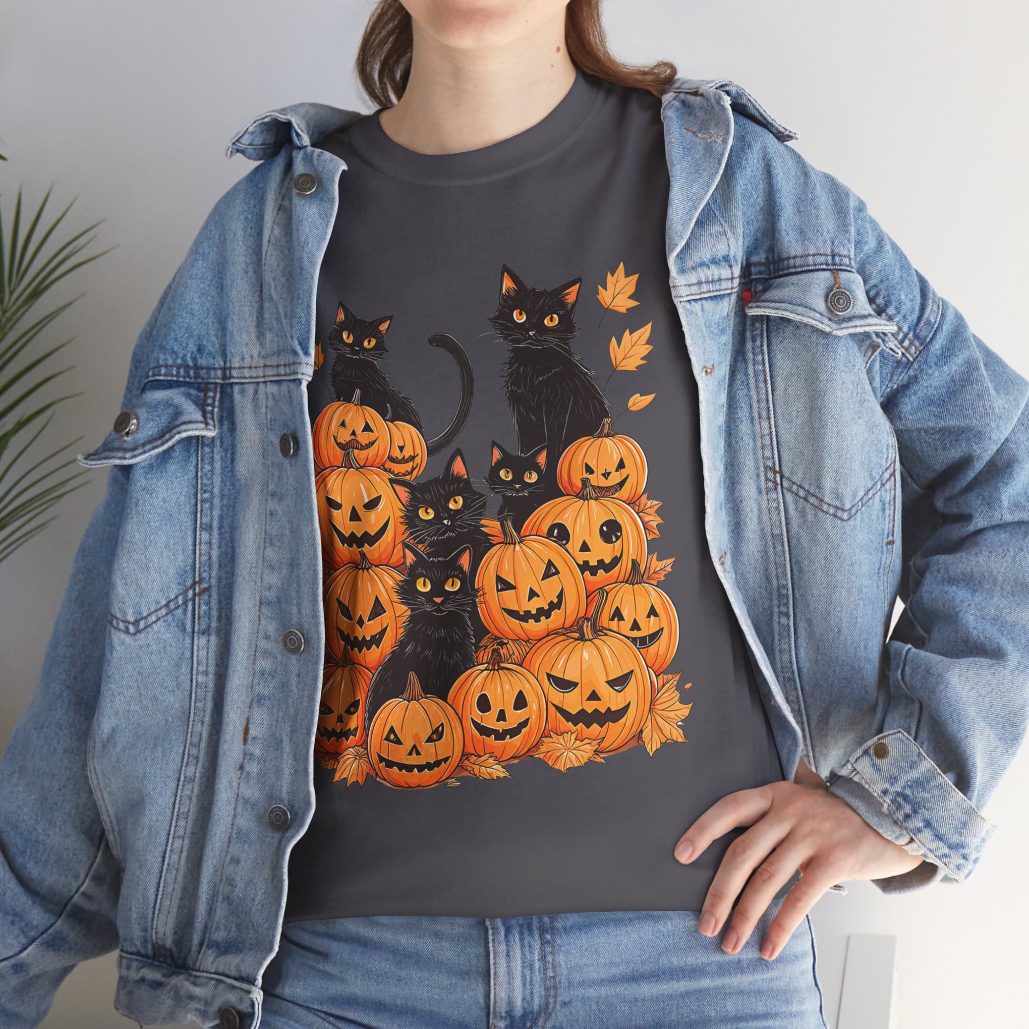 Halloween Black Cat Pumpkin, Halloween Shirt