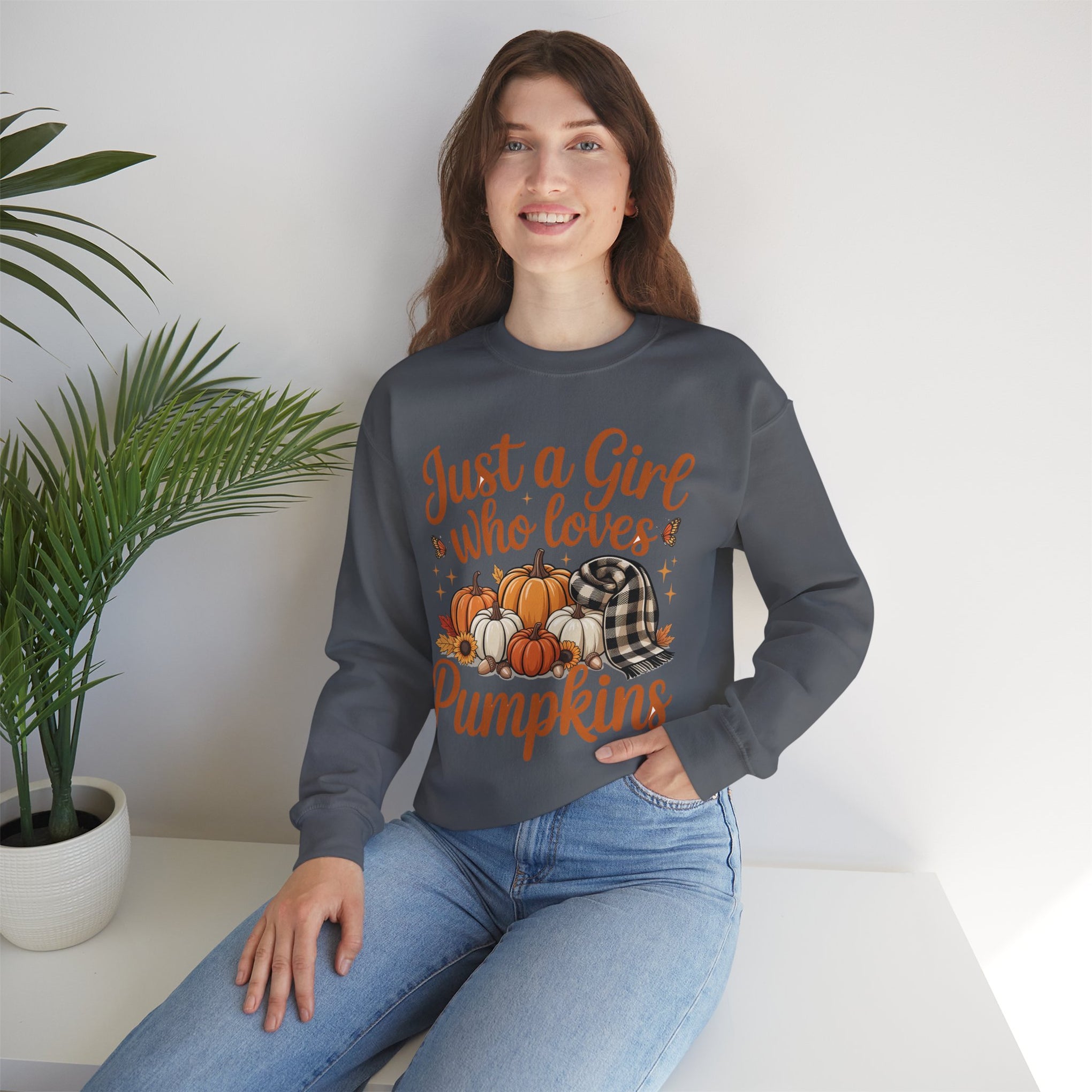 Just a Girl Who Loves Pumpkins, Fall , Cozy Sweatshirt, Halloween Sweatshirt