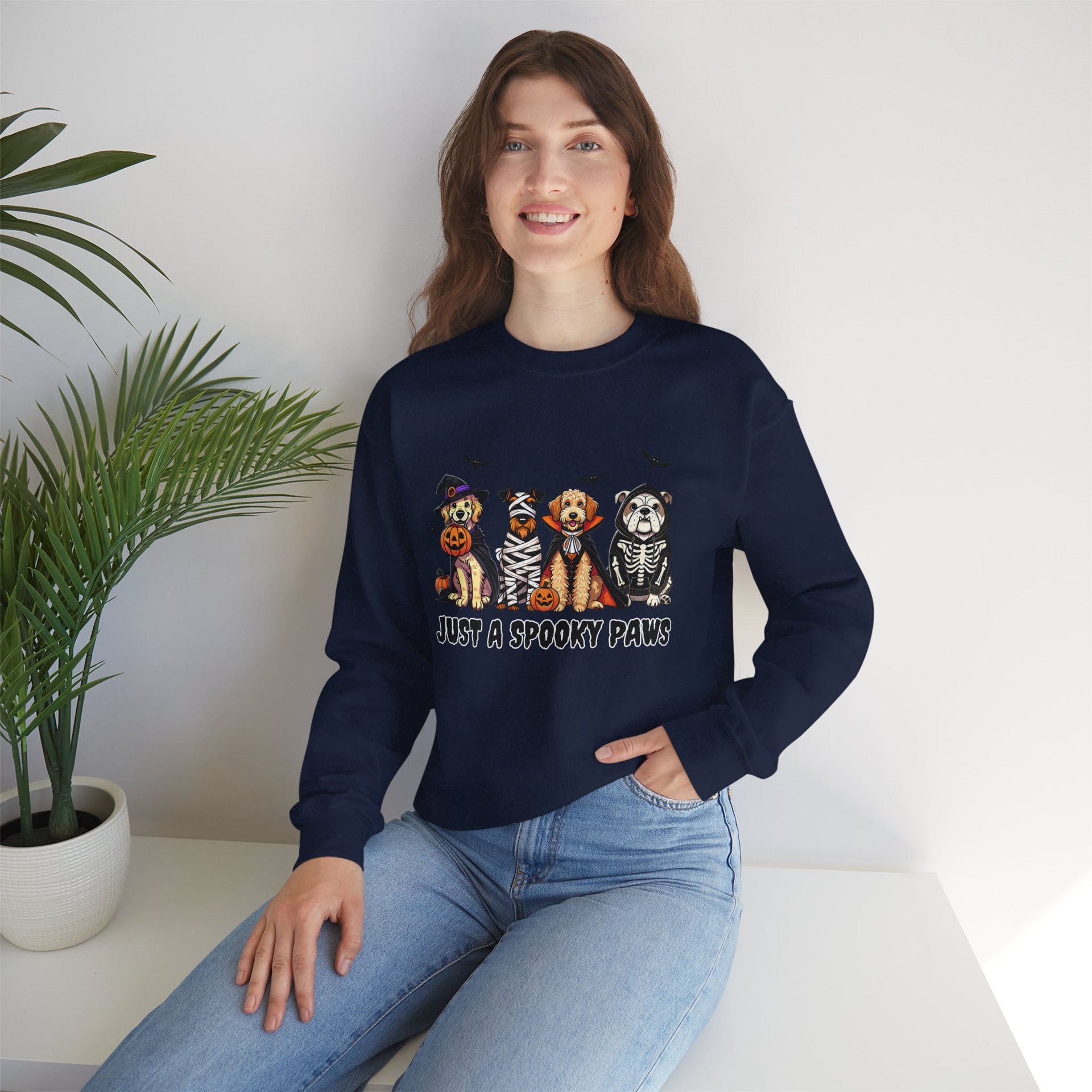 Just a Spooky Paw | Funny Halloween Dog Sweatshirt, Halloween Sweatshirt