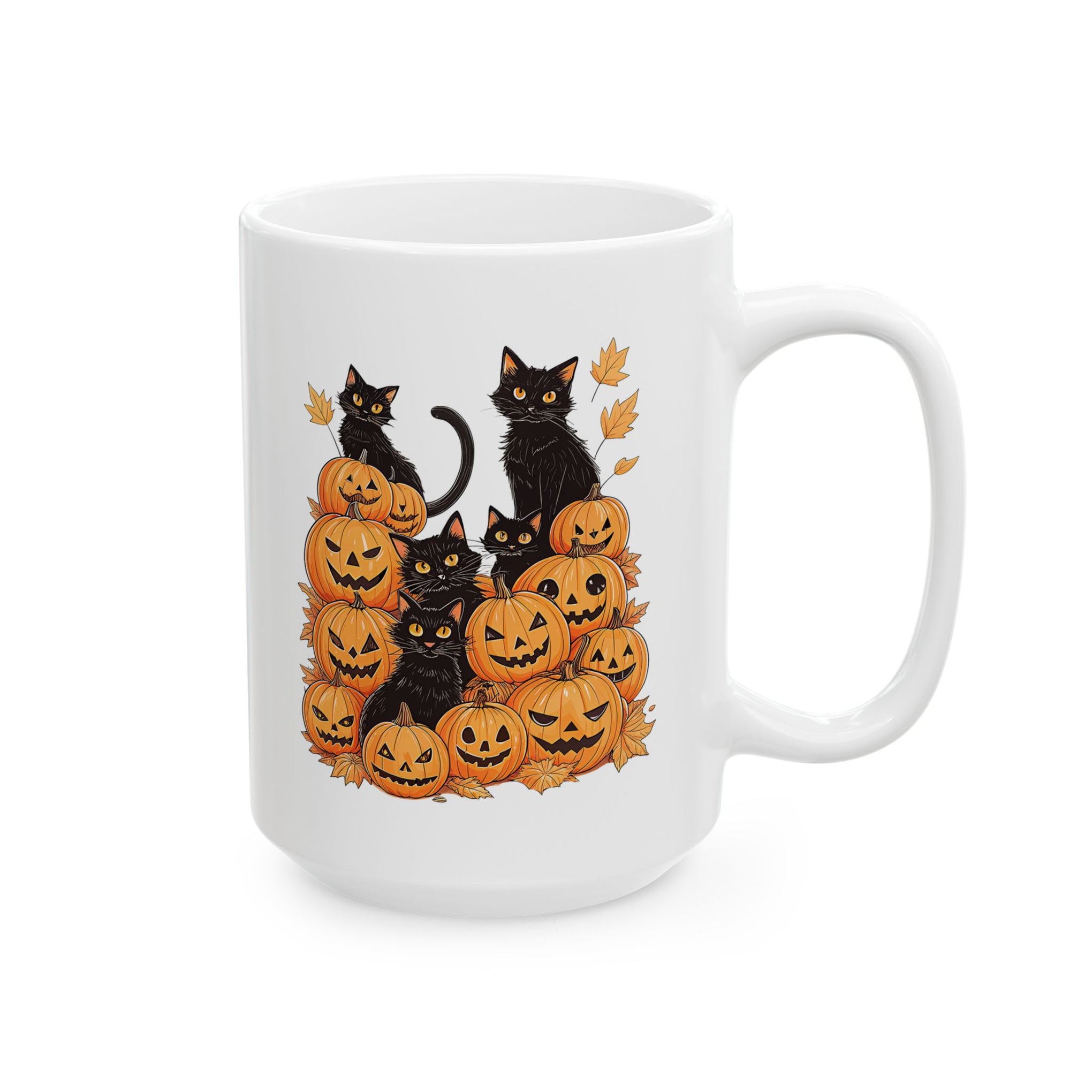 Halloween Black Cat Pumpkin Cup, Halloween cup 11oz and 15oz cup