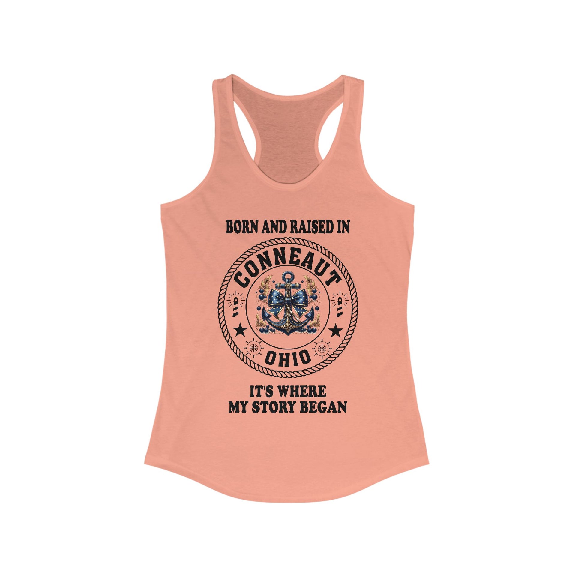 Racerback Tank - Born and Raised in Conneaut, Ohio