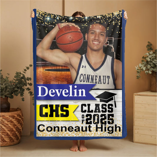 Add Custom Text Polyester Blanket - Cozy Nature-Inspired Throw for Kids & Family
