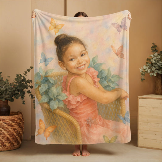 Custom Polyester Blanket, 3 sizes to choose from - Cozy Nature-Inspired Throw for Kids & Family