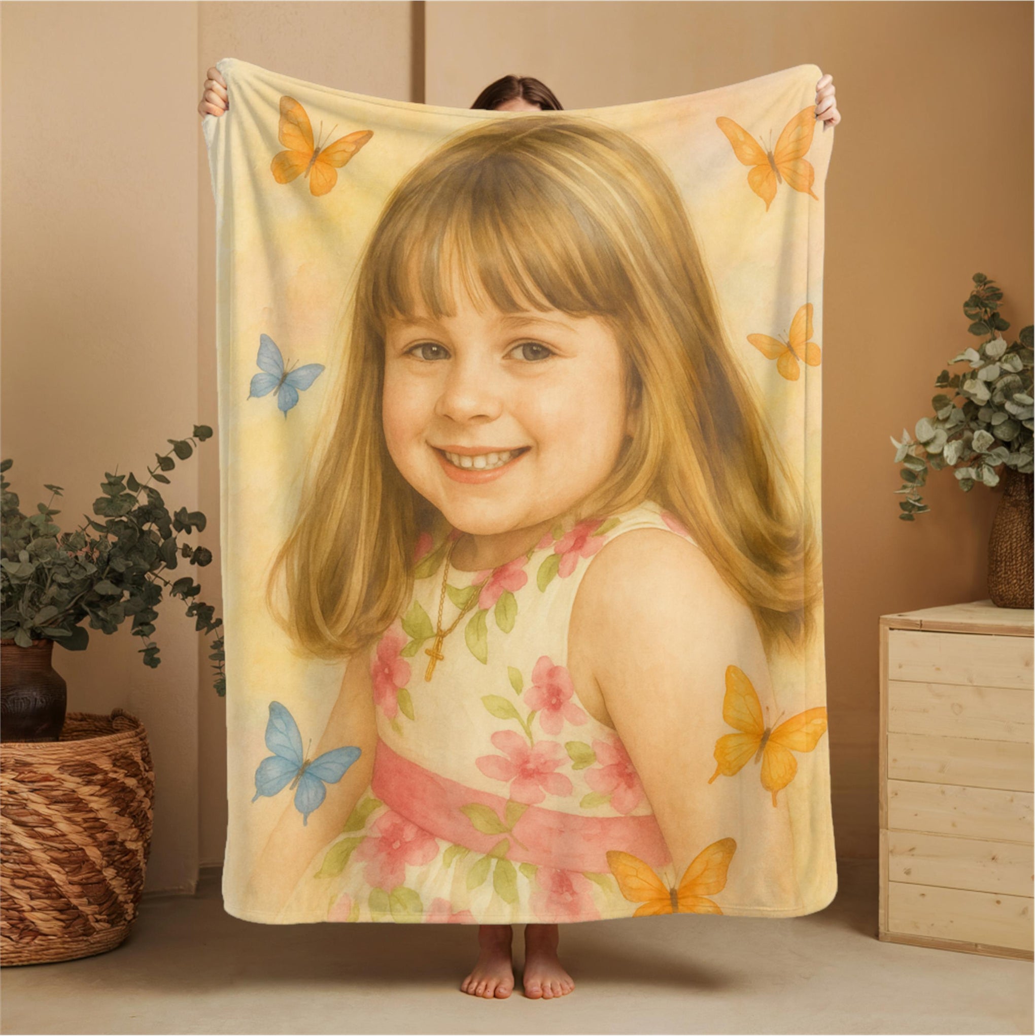 Custom Polyester Blanket, 3 sizes to choose from - Cozy Nature-Inspired Throw for Kids & Family