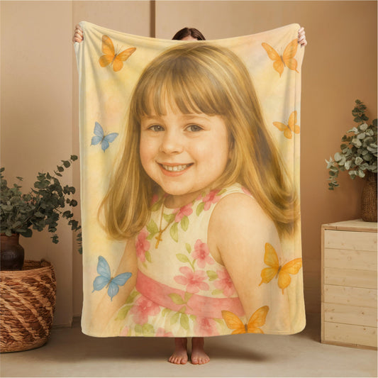 Custom Polyester Blanket, 3 sizes to choose from - Cozy Nature-Inspired Throw for Kids & Family