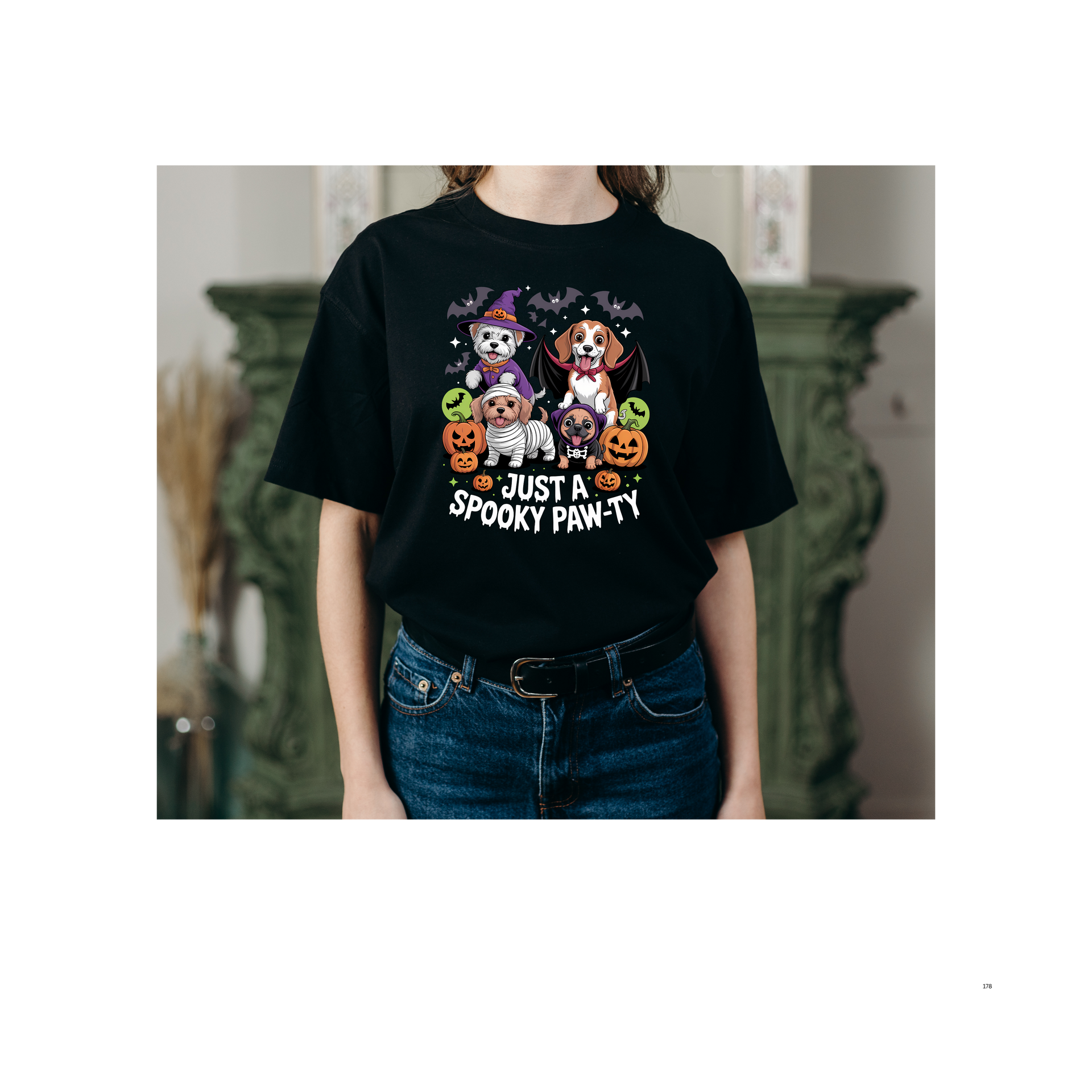 Just a Spooky Paw-ty Halloween Unisex Softstyle T-Shirt, Perfect for Halloween Parties, Casual Wear, Trick or Treat