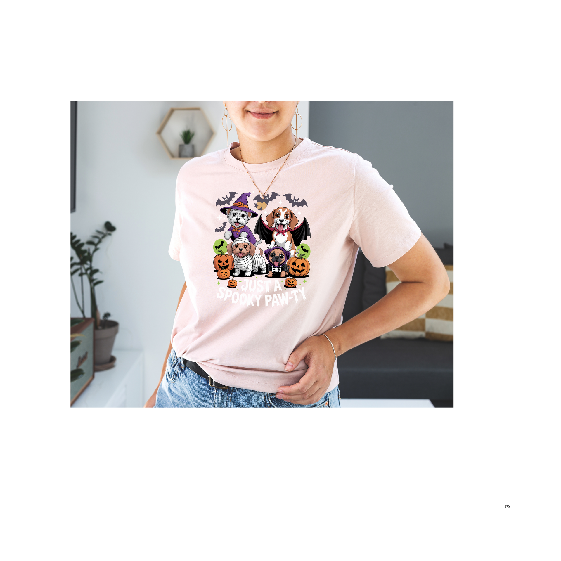 Just a Spooky Paw-ty Halloween Unisex Softstyle T-Shirt, Perfect for Halloween Parties, Casual Wear, Trick or Treat
