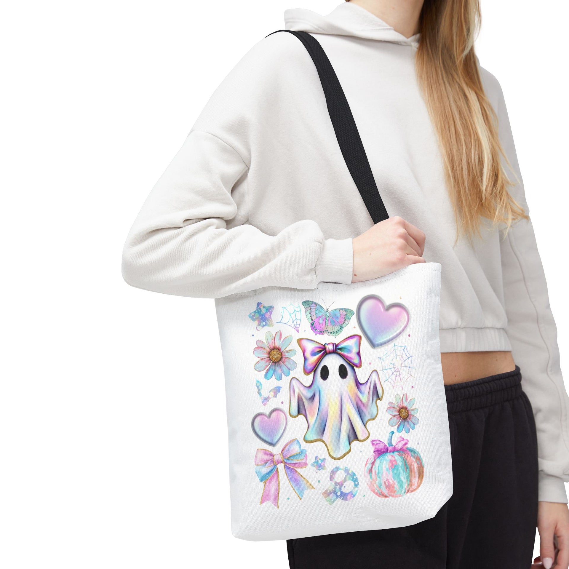 Girly Halloween Ghost, Floral Ghost Bag