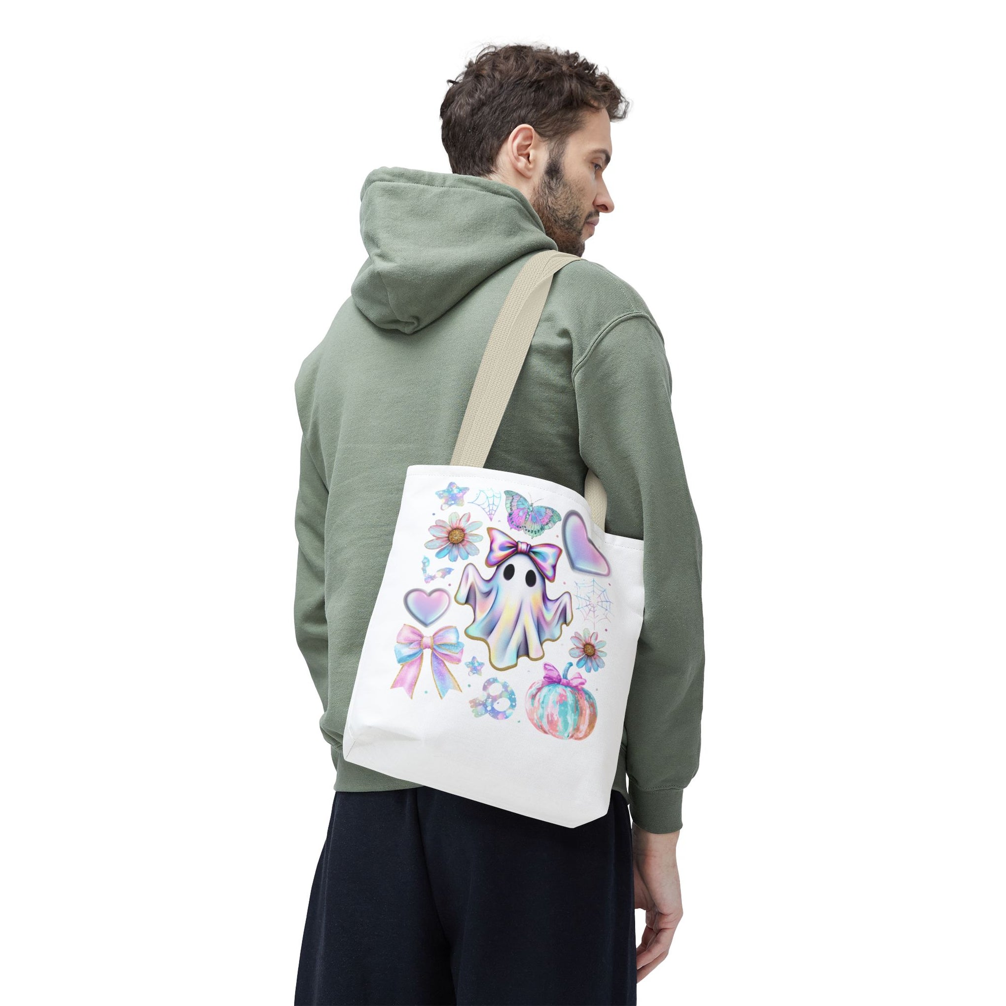 Girly Halloween Ghost, Floral Ghost Bag