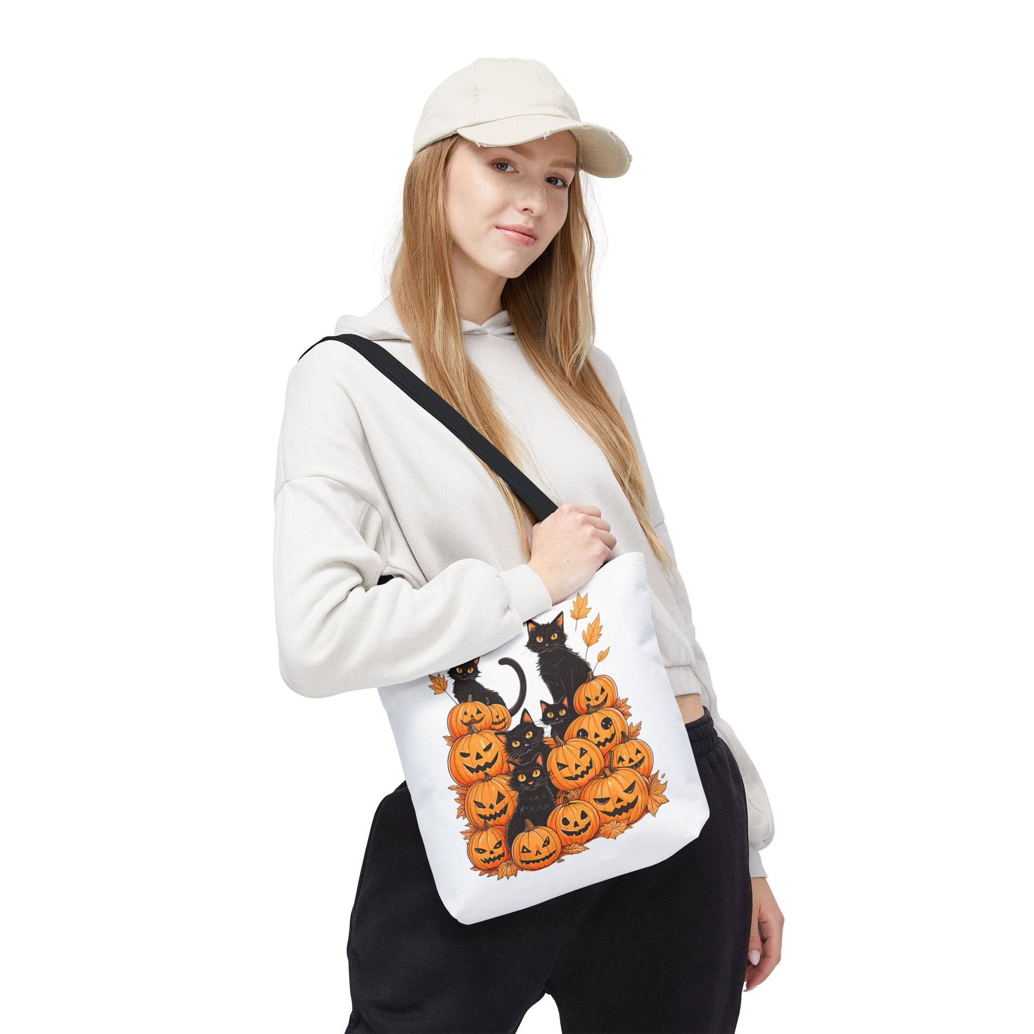 Halloween Black Cat Pumpkin Bag, Cute Halloween Must Halloween, Retro Halloween Bag