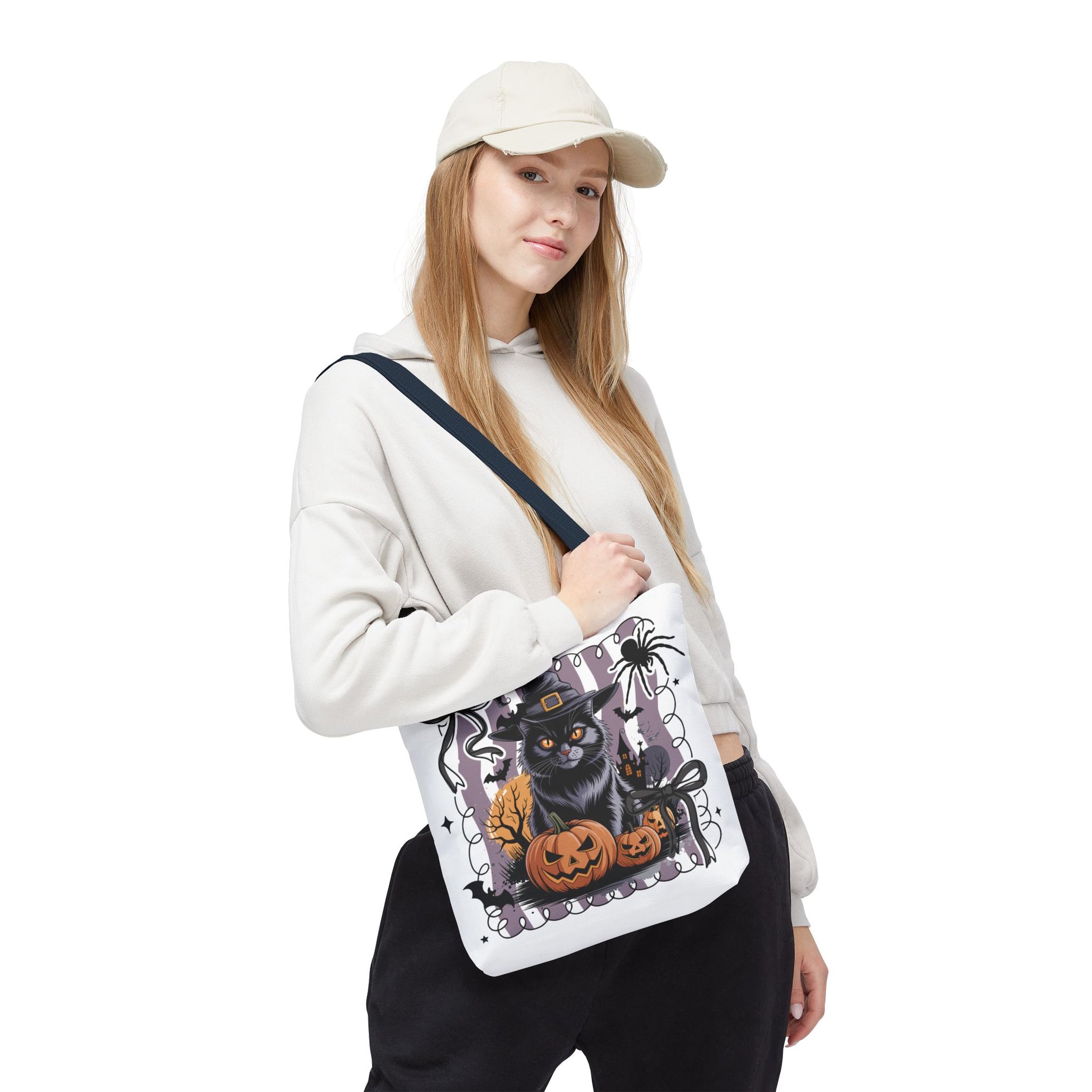 Preppy Black Cat, Retro Halloween Bag, Cute Halloween Must Halloween, Retro Halloween Bag