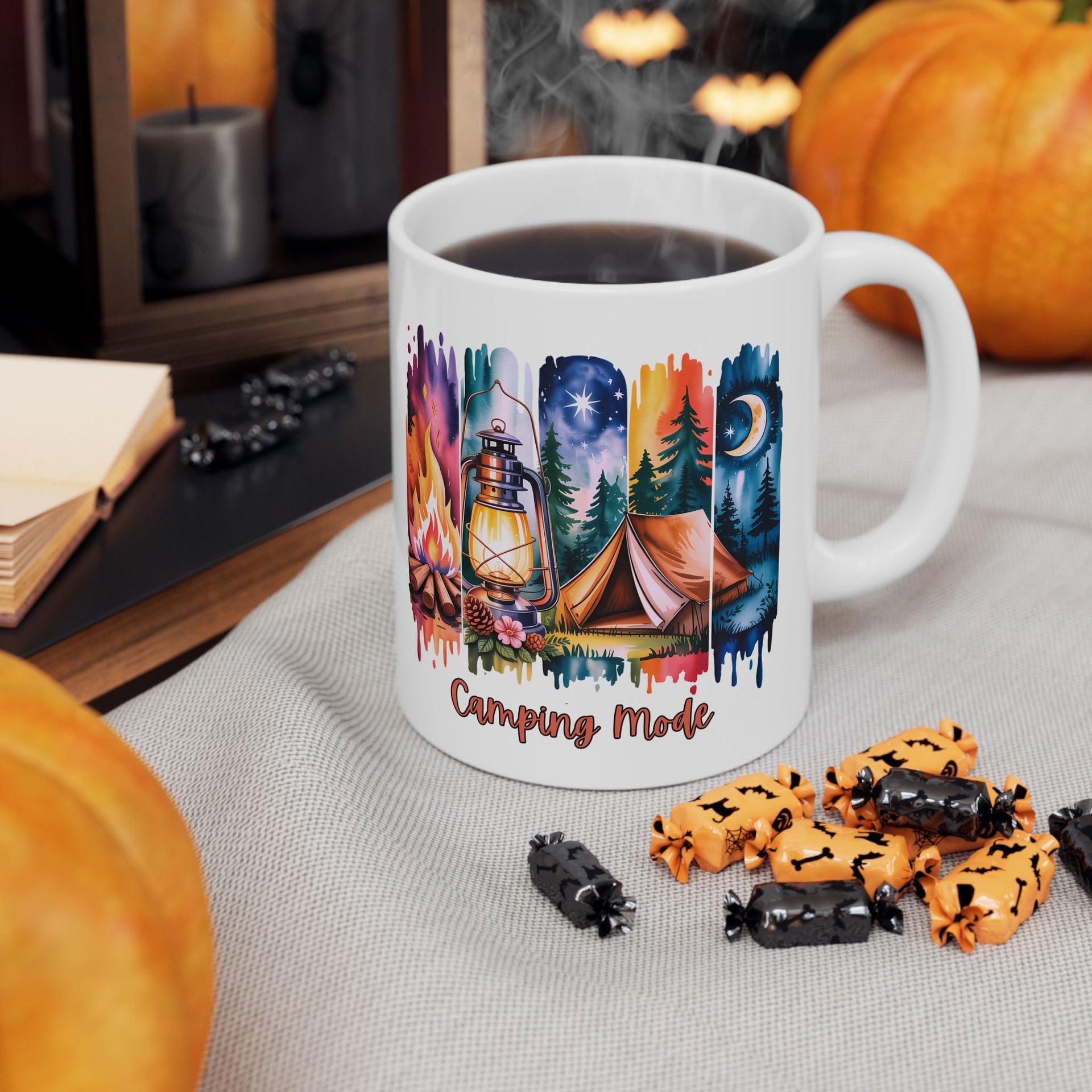 Camping Mode brush stroke Mug