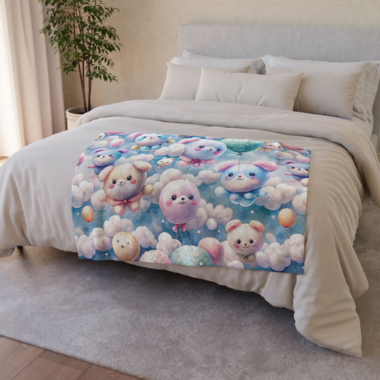 Cute Baby Boy Pattern,,, Add Custom Text Polyester Blanket - Cozy Nature-Inspired Throw for Kids & Family
