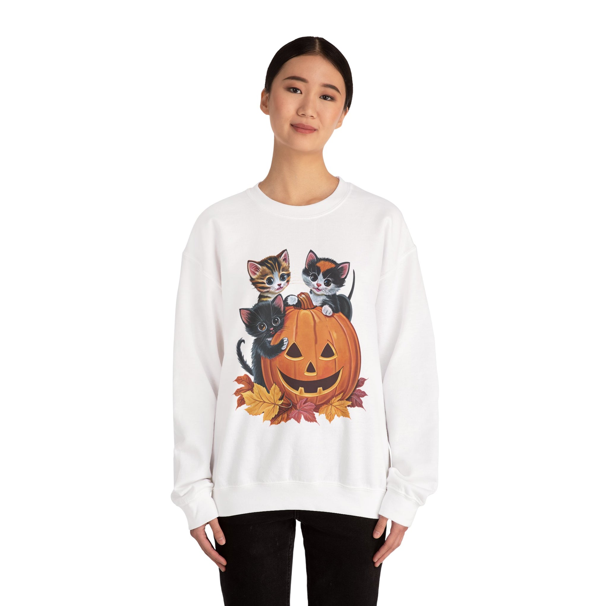 Cute Kittens Halloween Pumpkin Sweatshirt