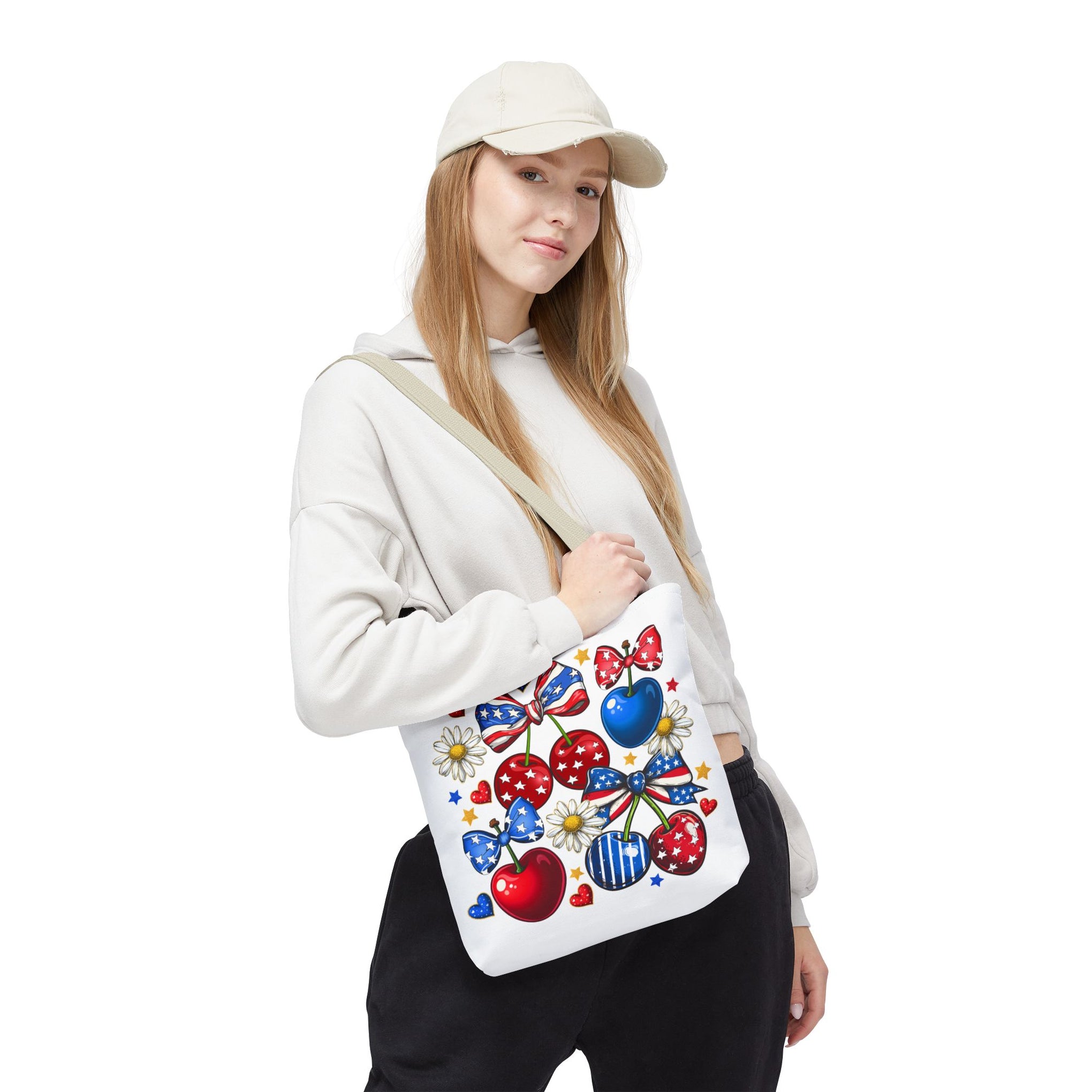 Patriotic Cherry Png, 4th of July Bag
