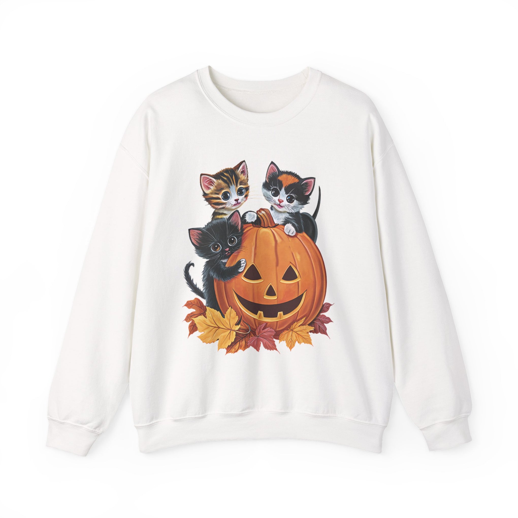 Cute Kittens Halloween Pumpkin Sweatshirt