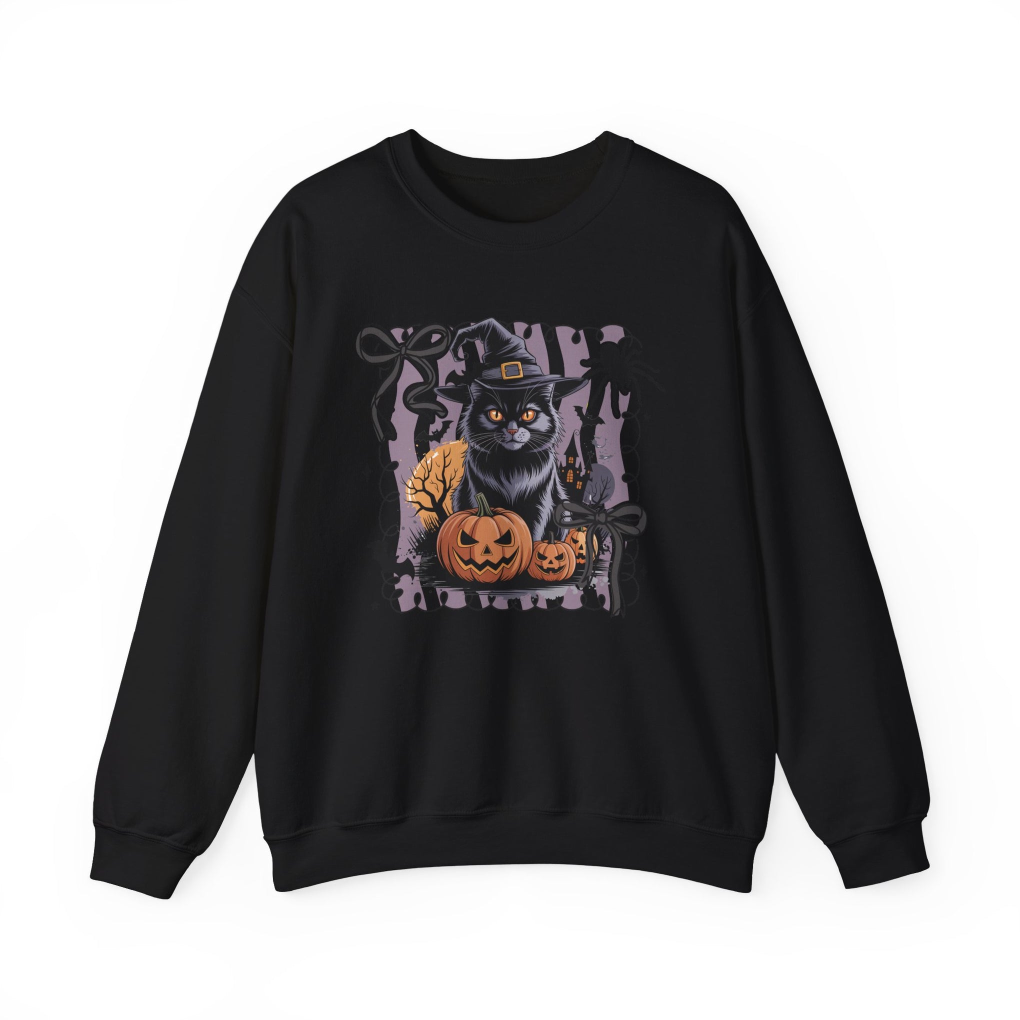 Preppy Black Cat, Retro Halloween Sweatshirt, Halloween Sweatshirt