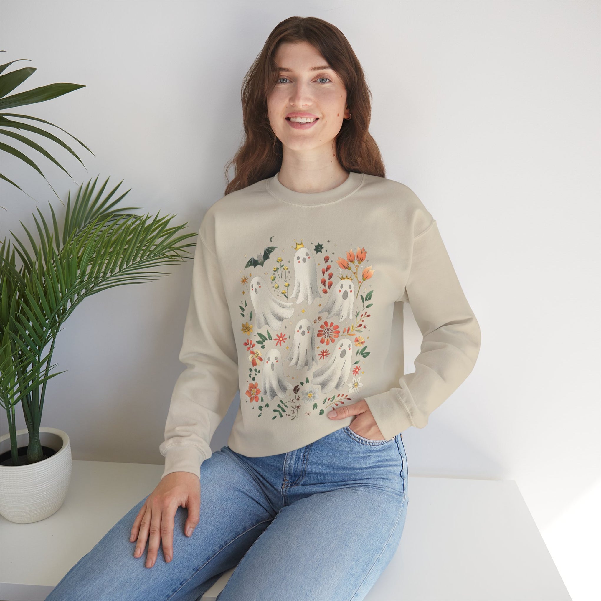 Ghost Spooky Season Pumpkin Halloween Sweatshirt, Halloween Sweatshirt