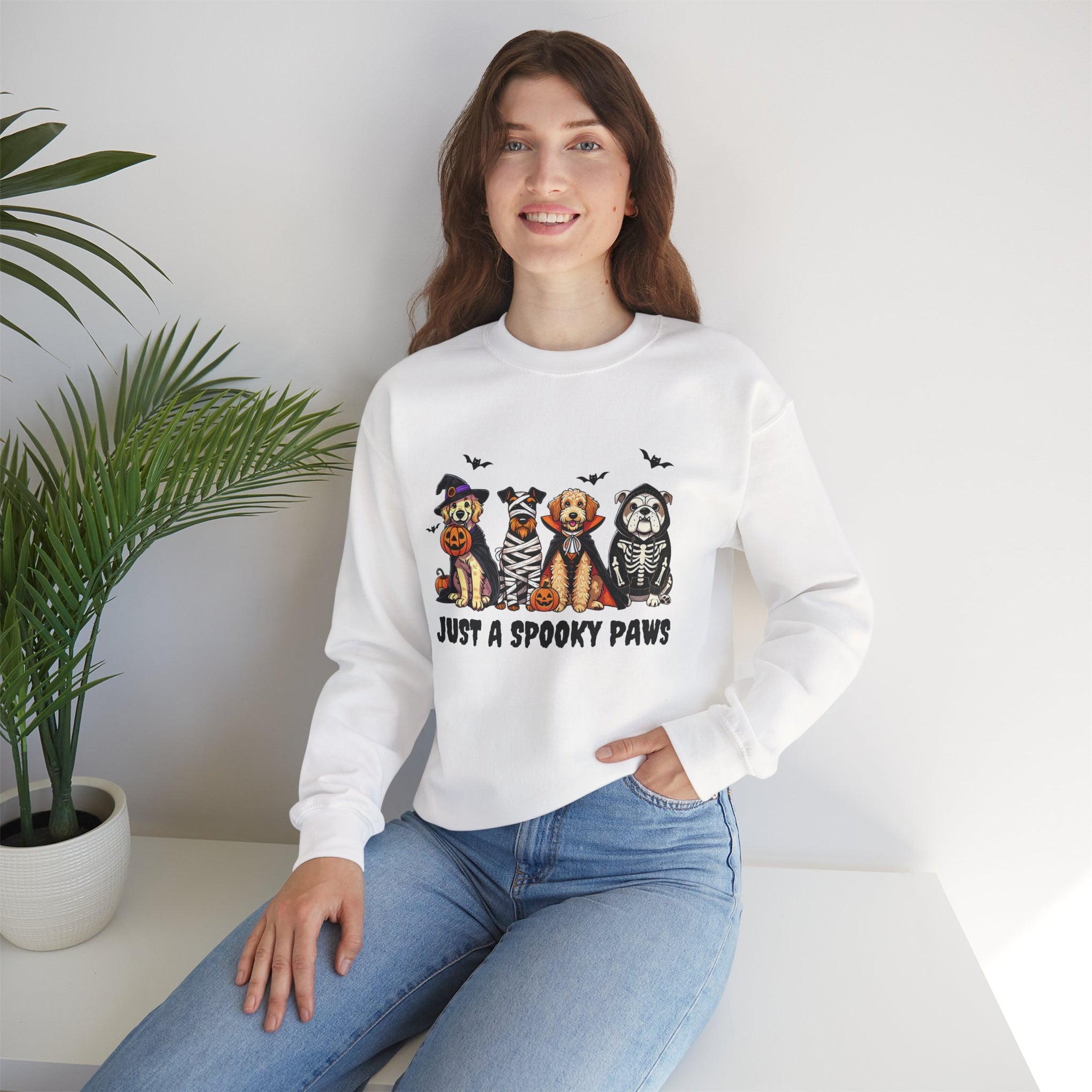 Just a Spooky Paw | Funny Halloween Dog Sweatshirt, Halloween Sweatshirt