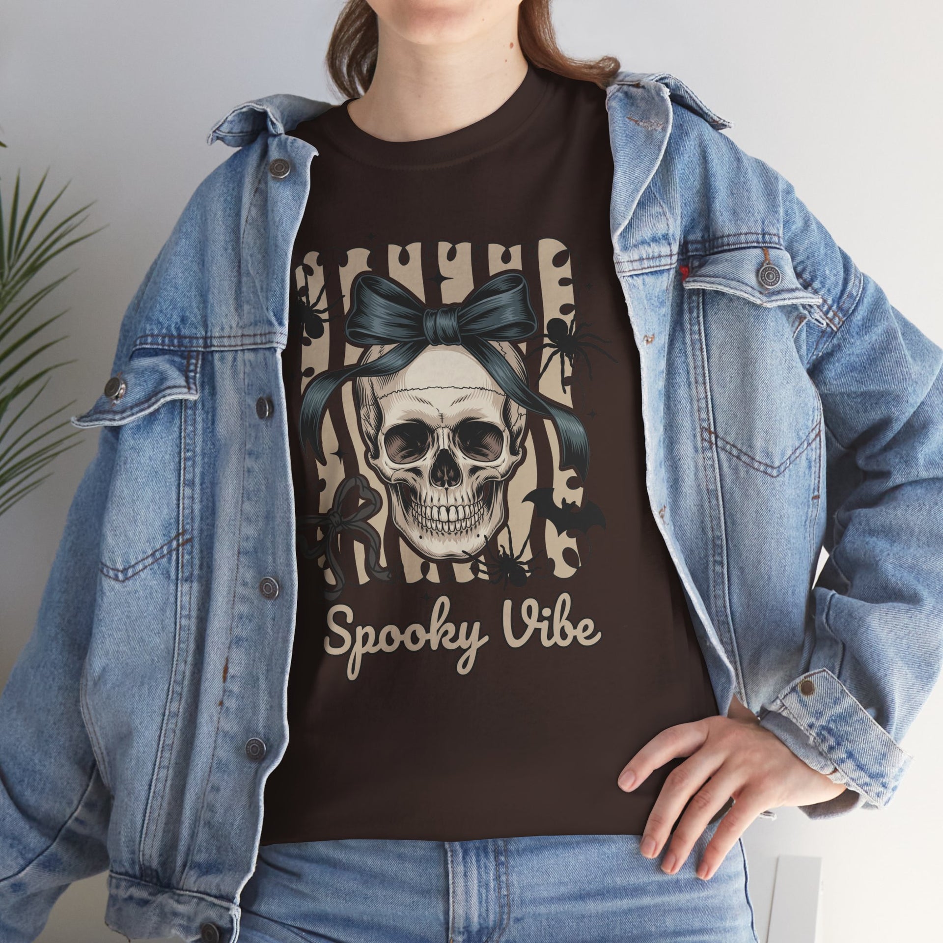 Halloween Coquette Bow Skull Preppy Shirt