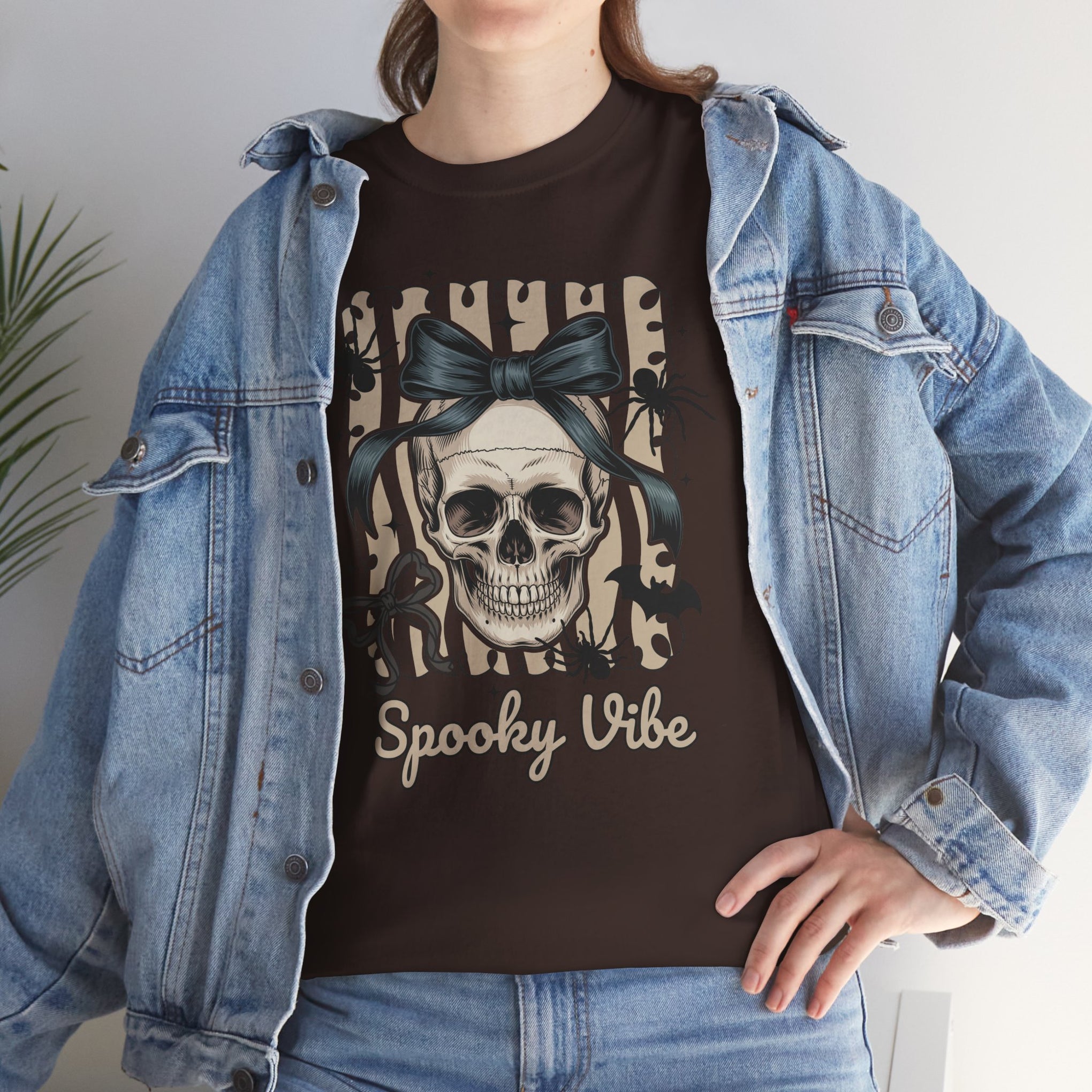 Halloween Coquette Bow Skull Preppy Shirt