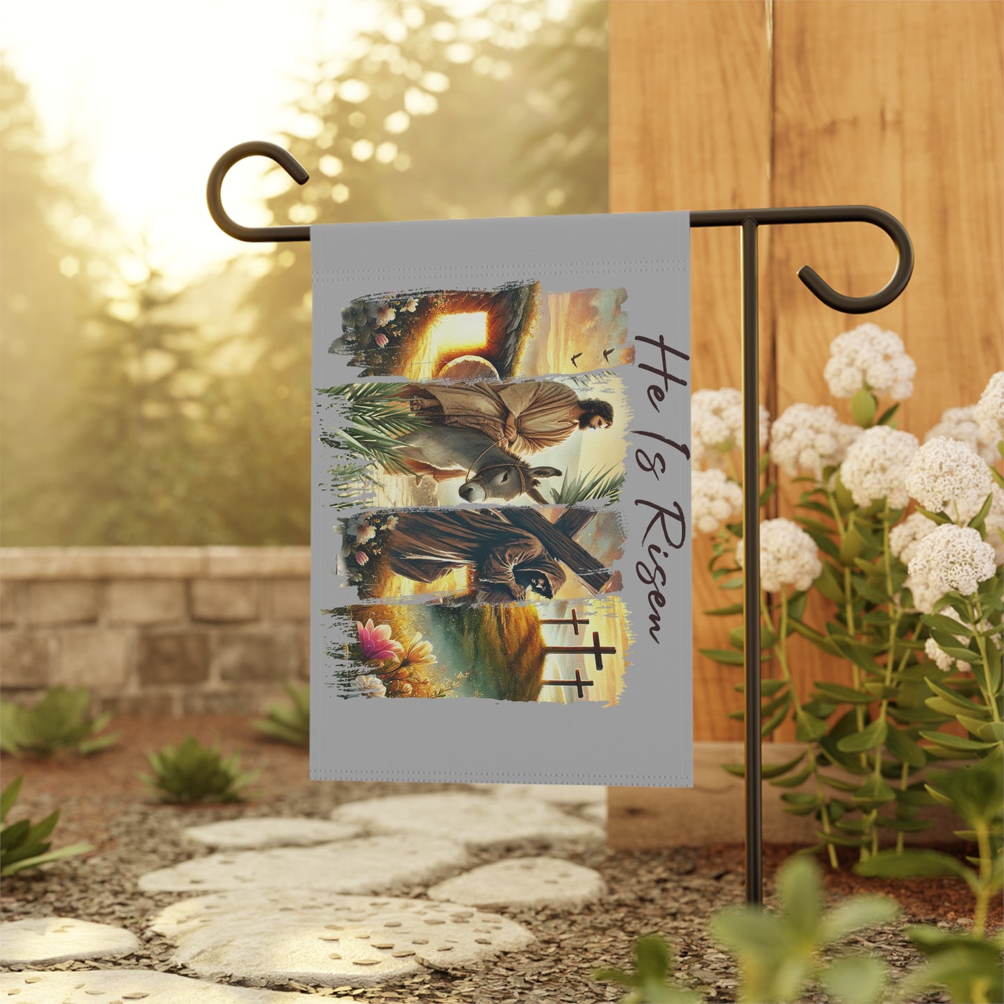 He Is Risen...Whimsical Garden Banner, Playful Outdoor Sign, Dragon Decoration, Unique Yard Art, Sarcastic Home Décor, Garden Humor