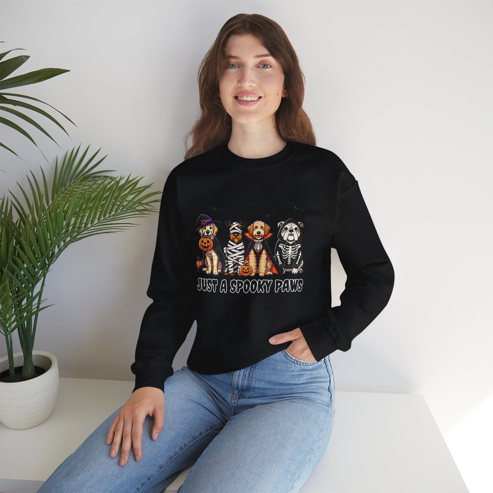 Just a Spooky Paw | Funny Halloween Dog Sweatshirt, Halloween Sweatshirt